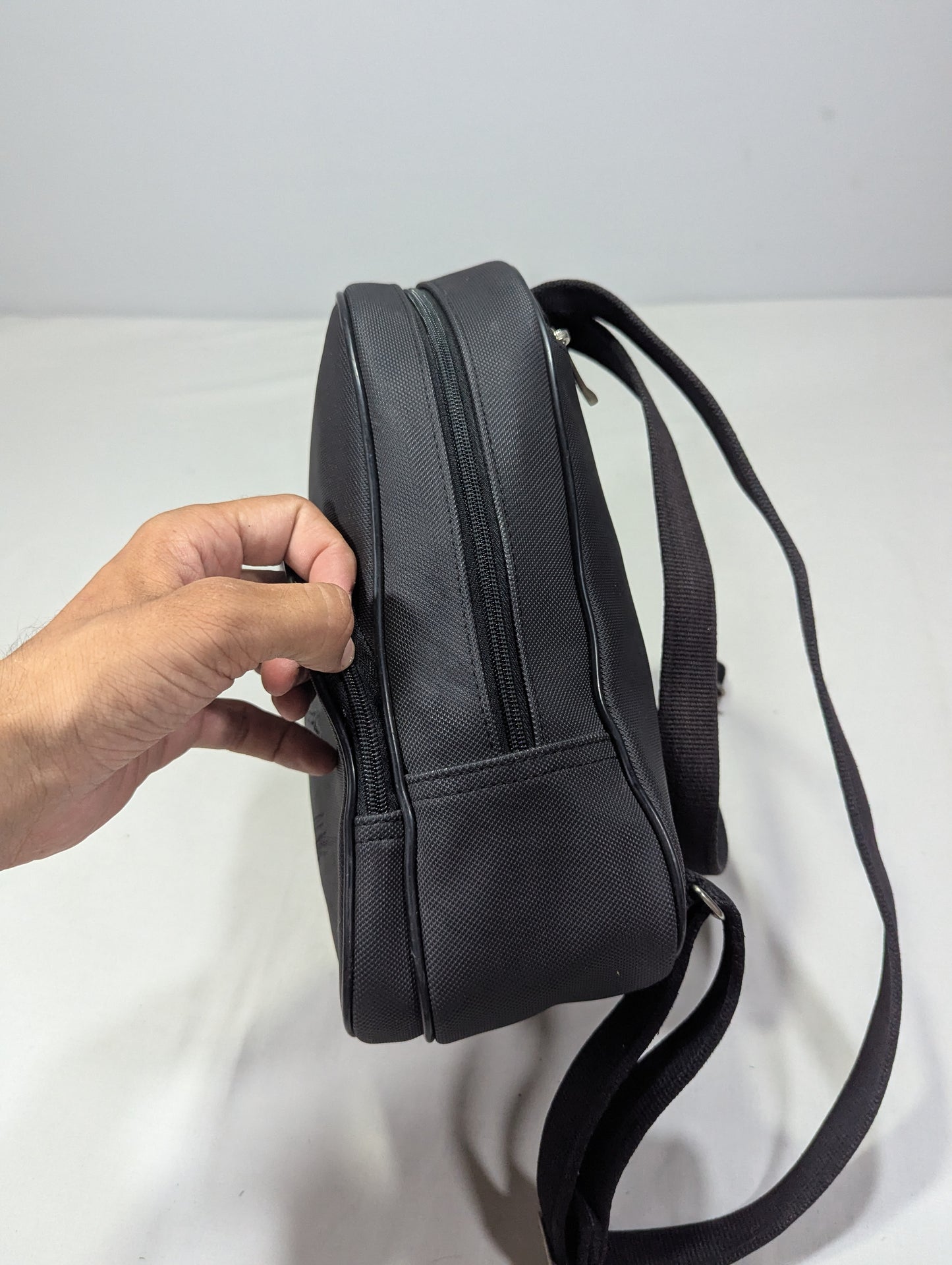 Lacoste black color branded Backpack Ab3