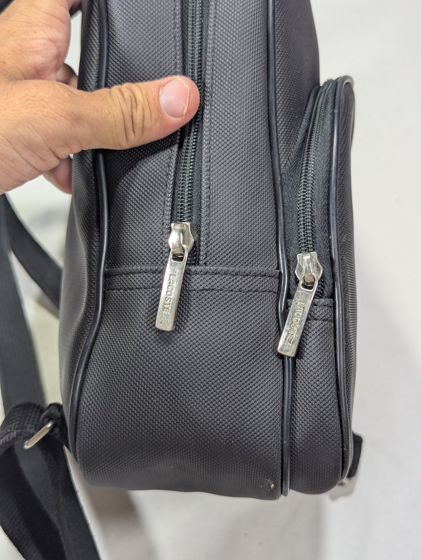 Lacoste black color branded Backpack Ab3