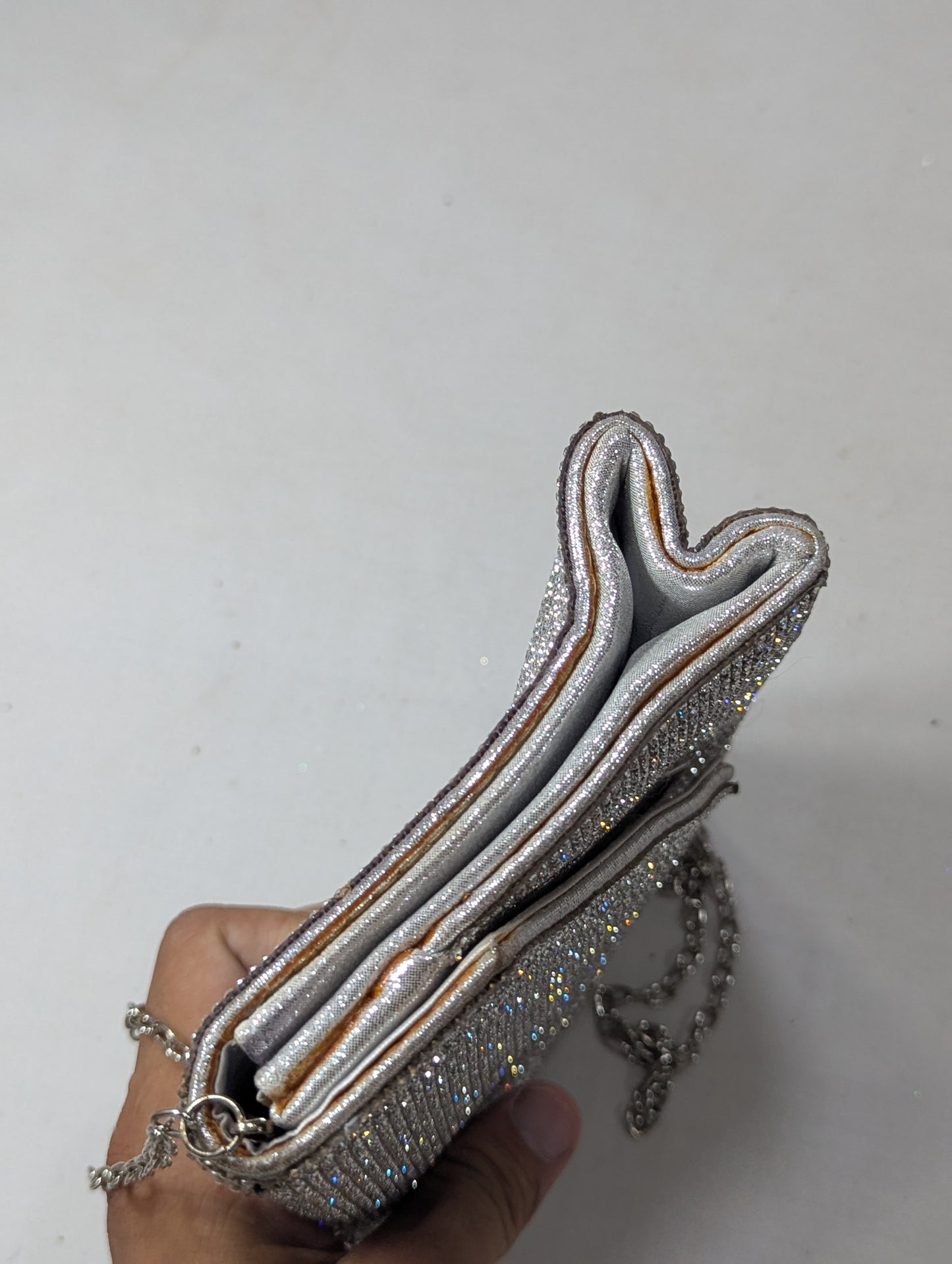 Silver color clutch bag U2