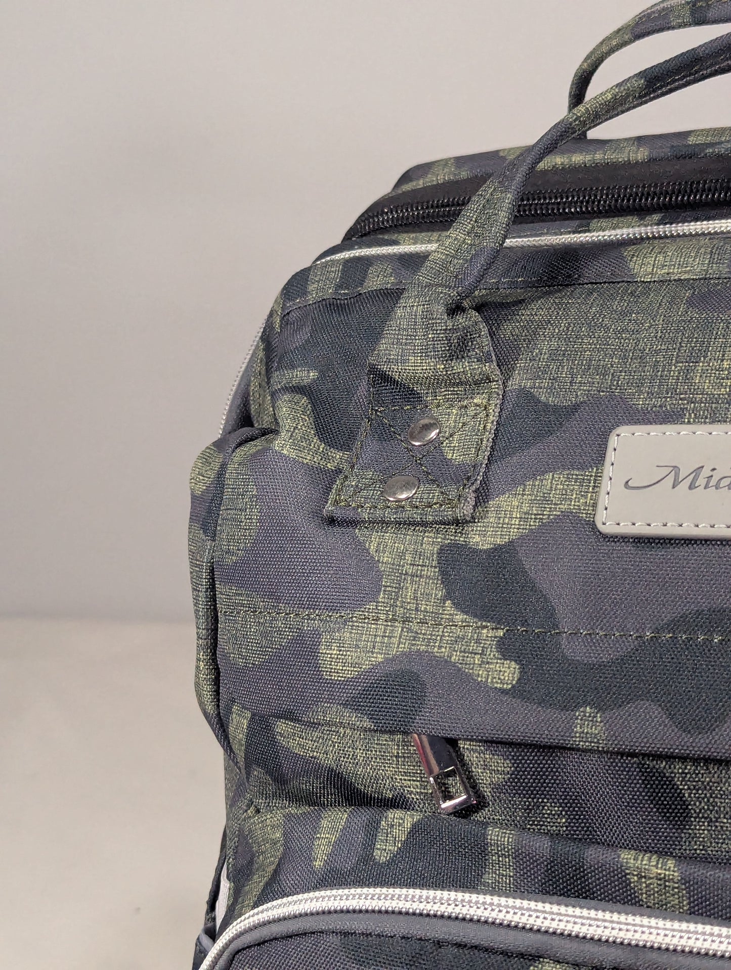 Camouflage baby diaper backpack with Baby bed