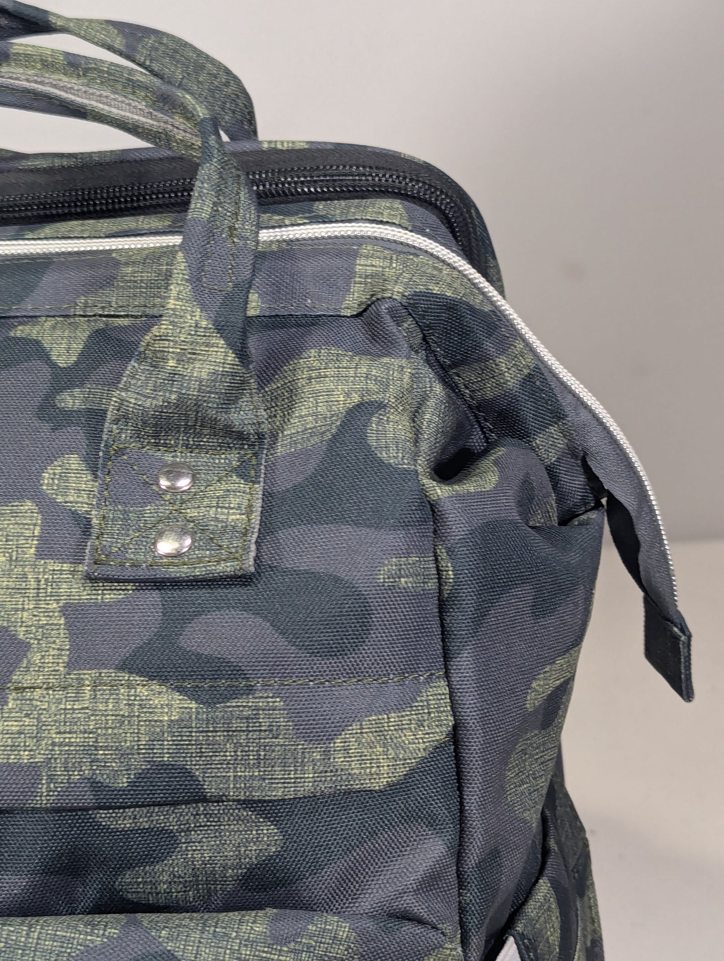 Camouflage baby diaper backpack with Baby bed