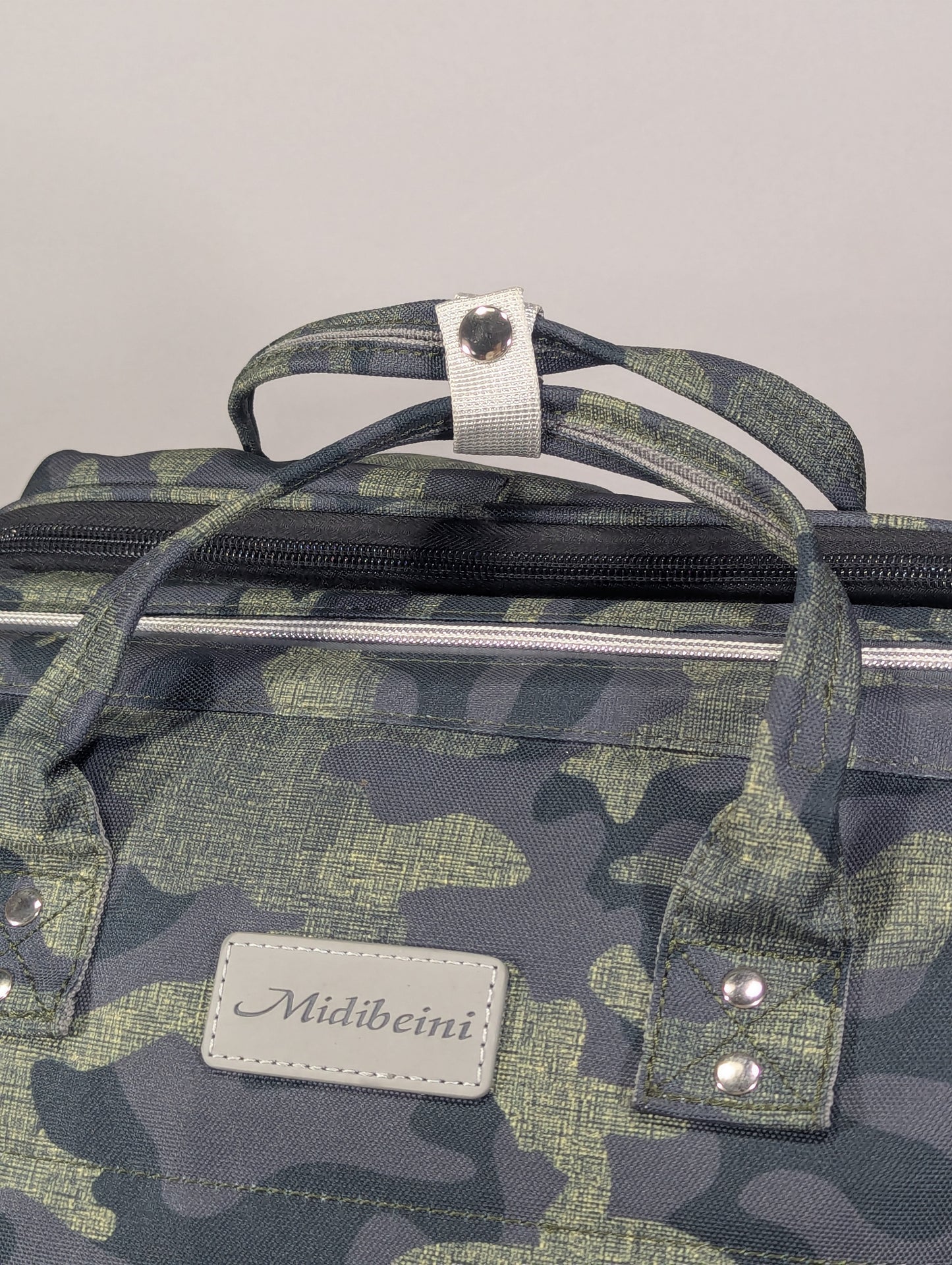 Camouflage baby diaper backpack with Baby bed