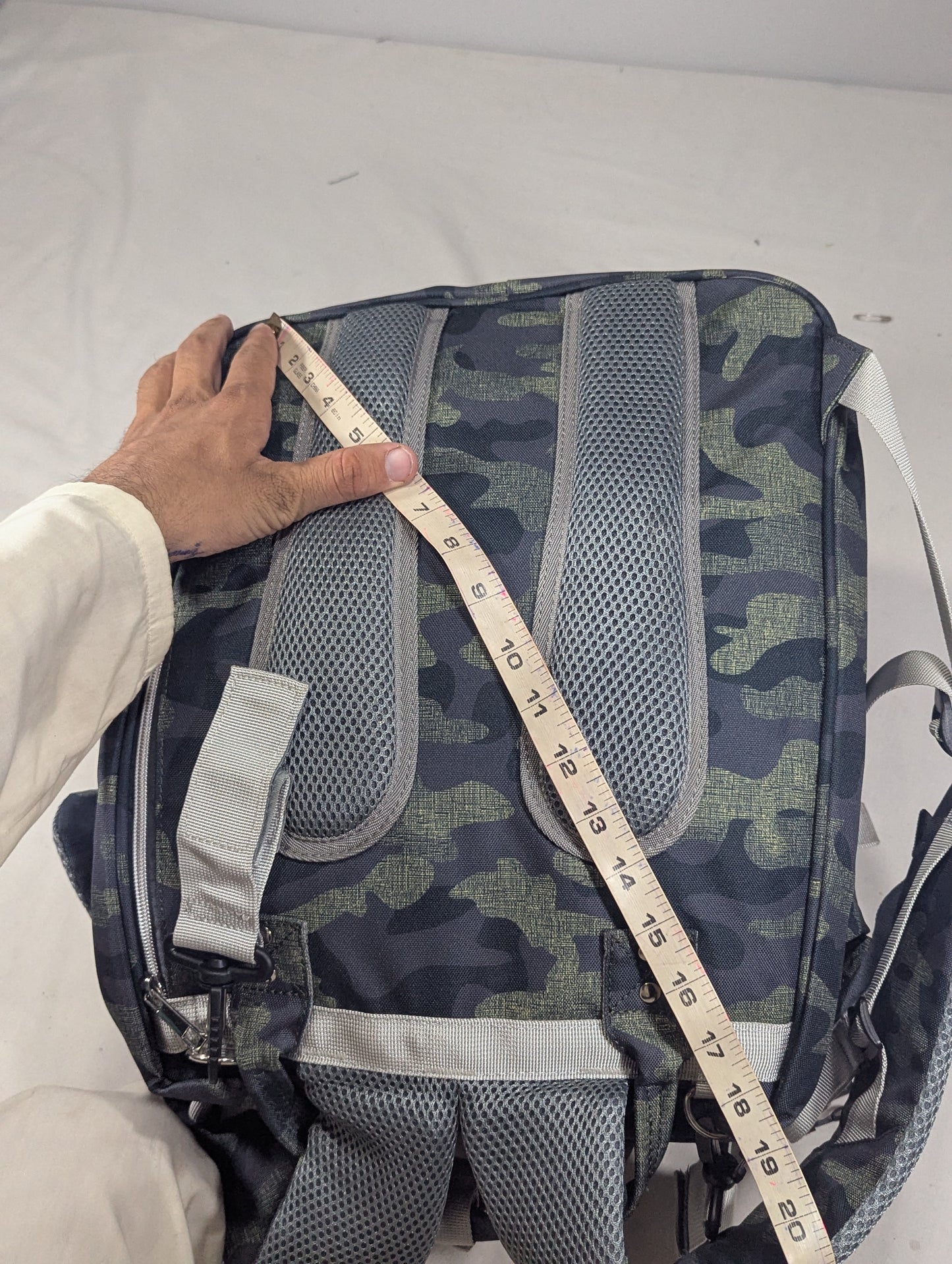 Camouflage baby diaper backpack with Baby bed