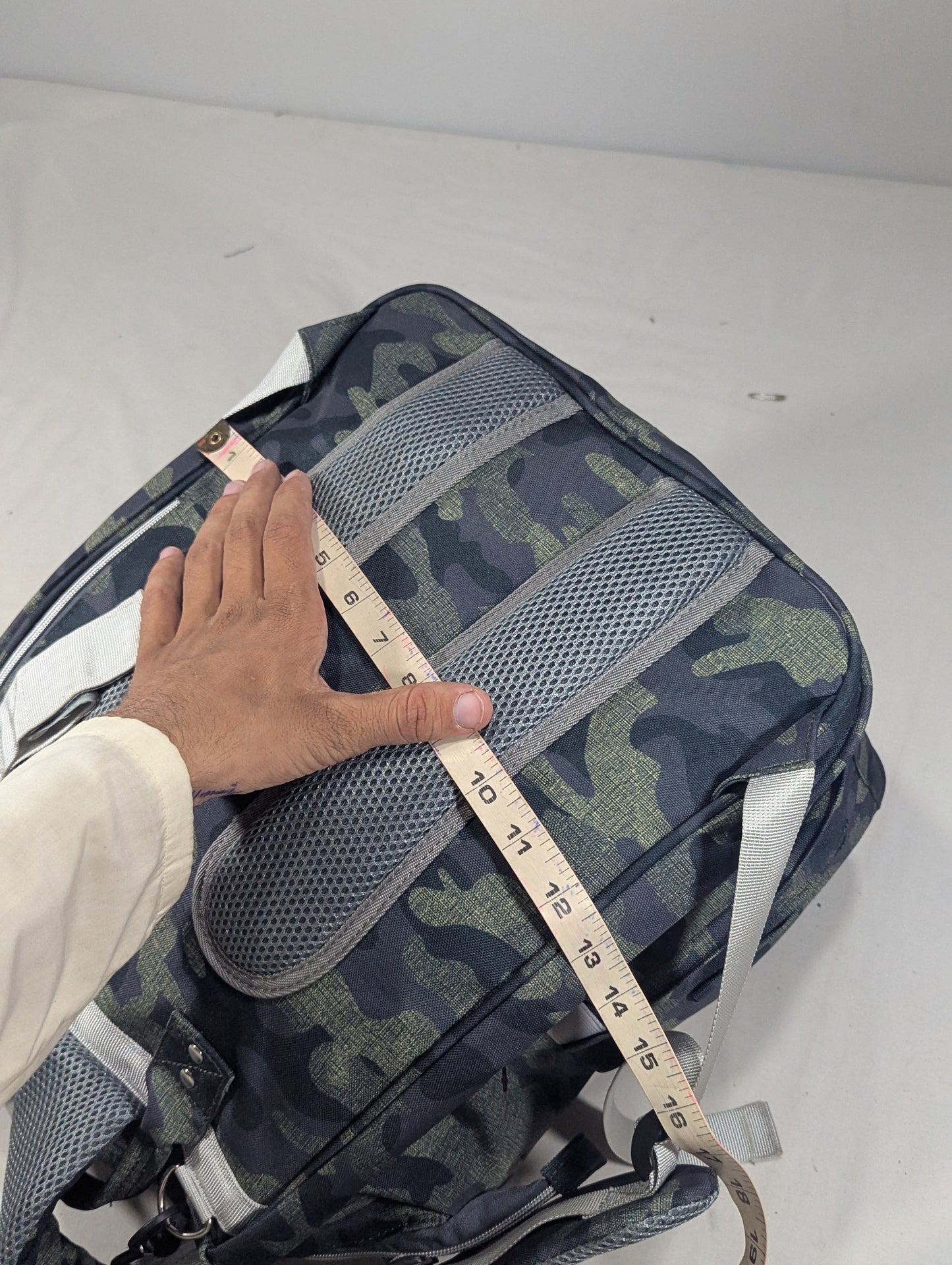 Camouflage baby diaper backpack with Baby bed