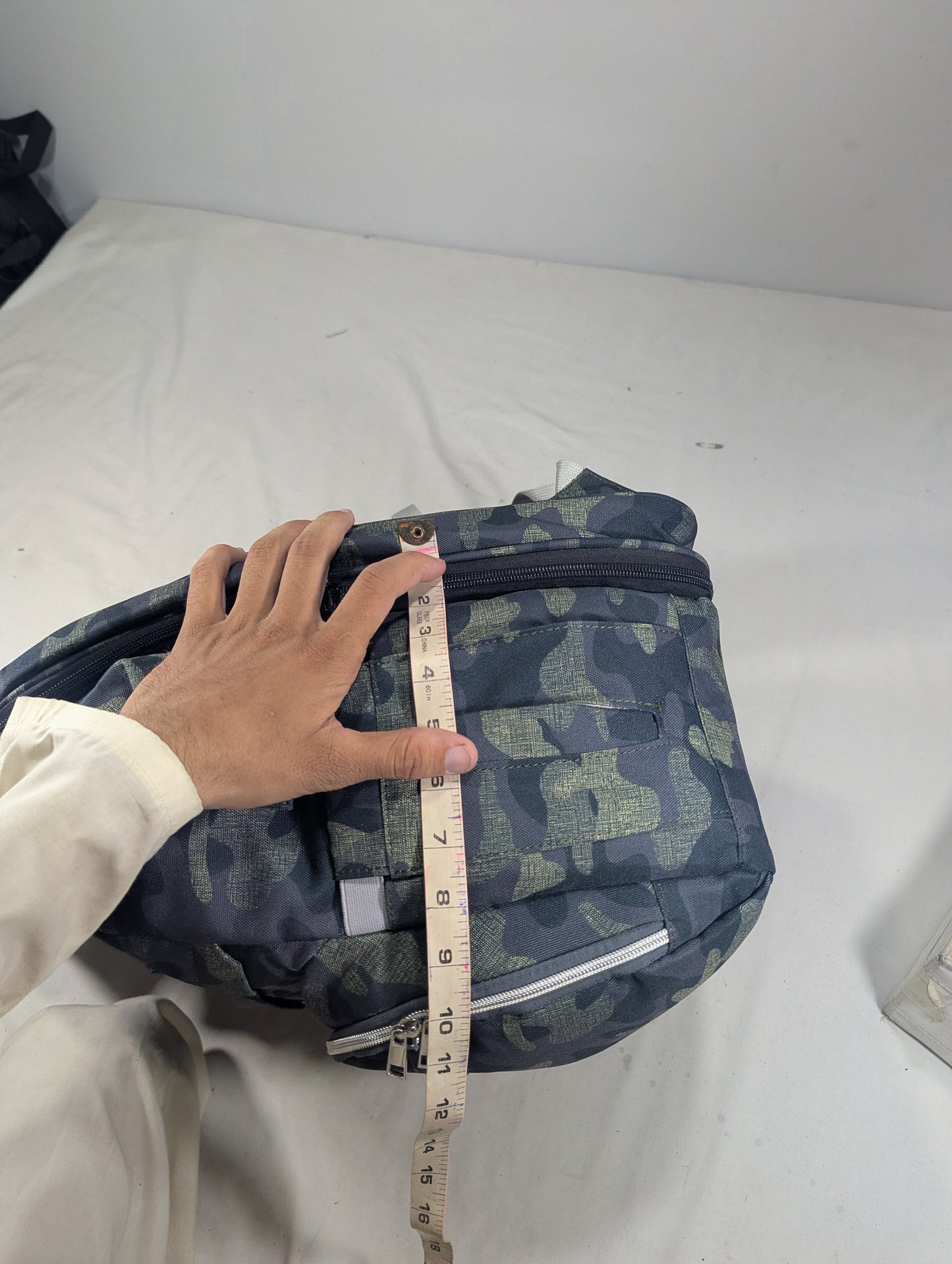 Camouflage baby diaper backpack with Baby bed