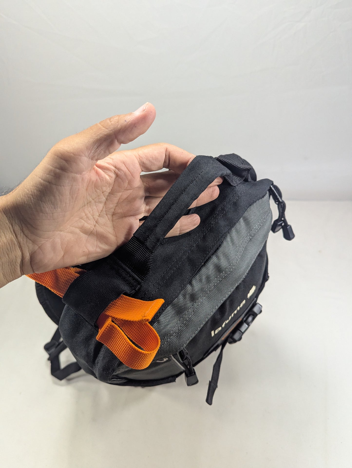 Tracking slim hiking tourist backpack