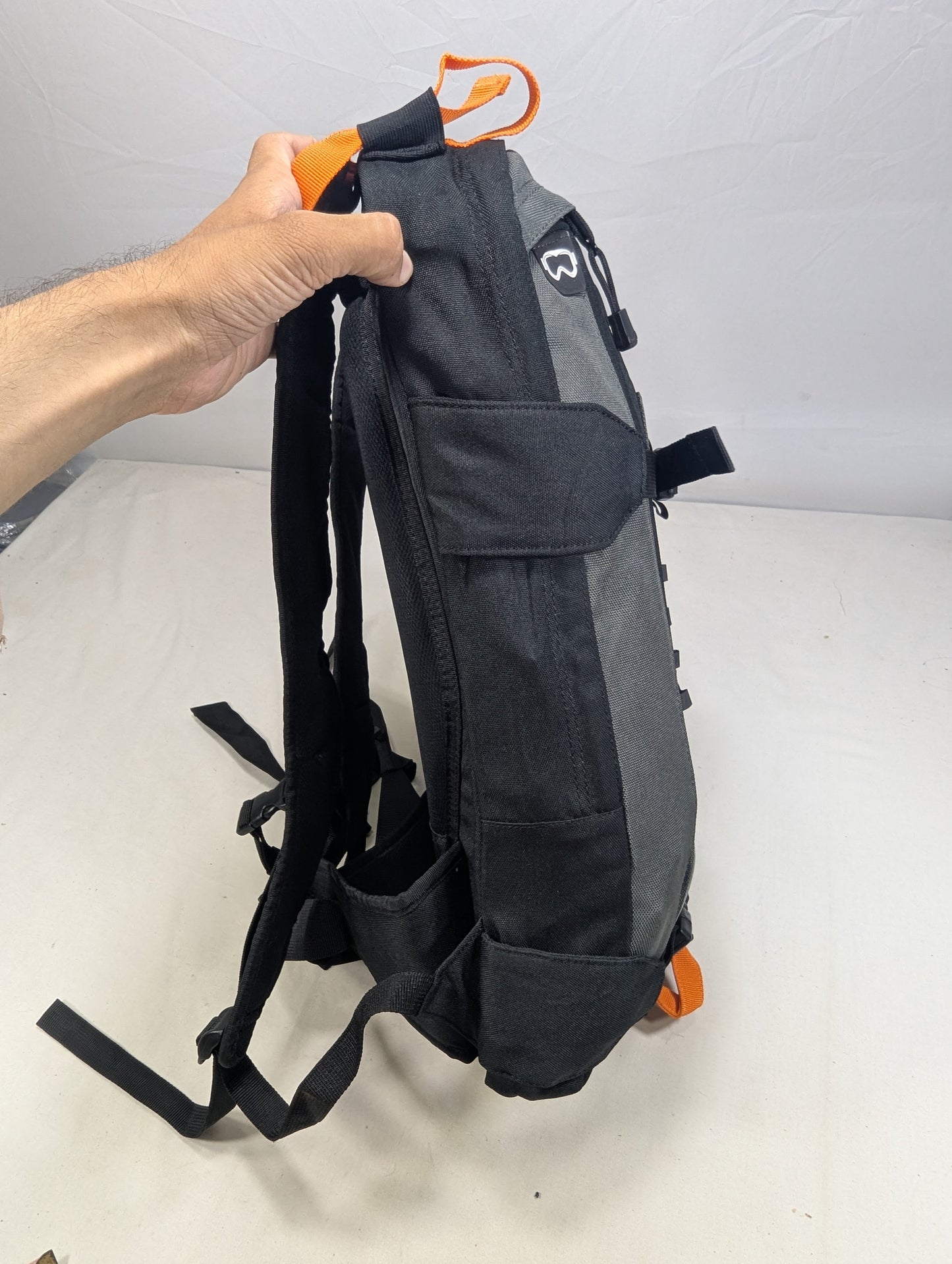 Tracking slim hiking tourist backpack