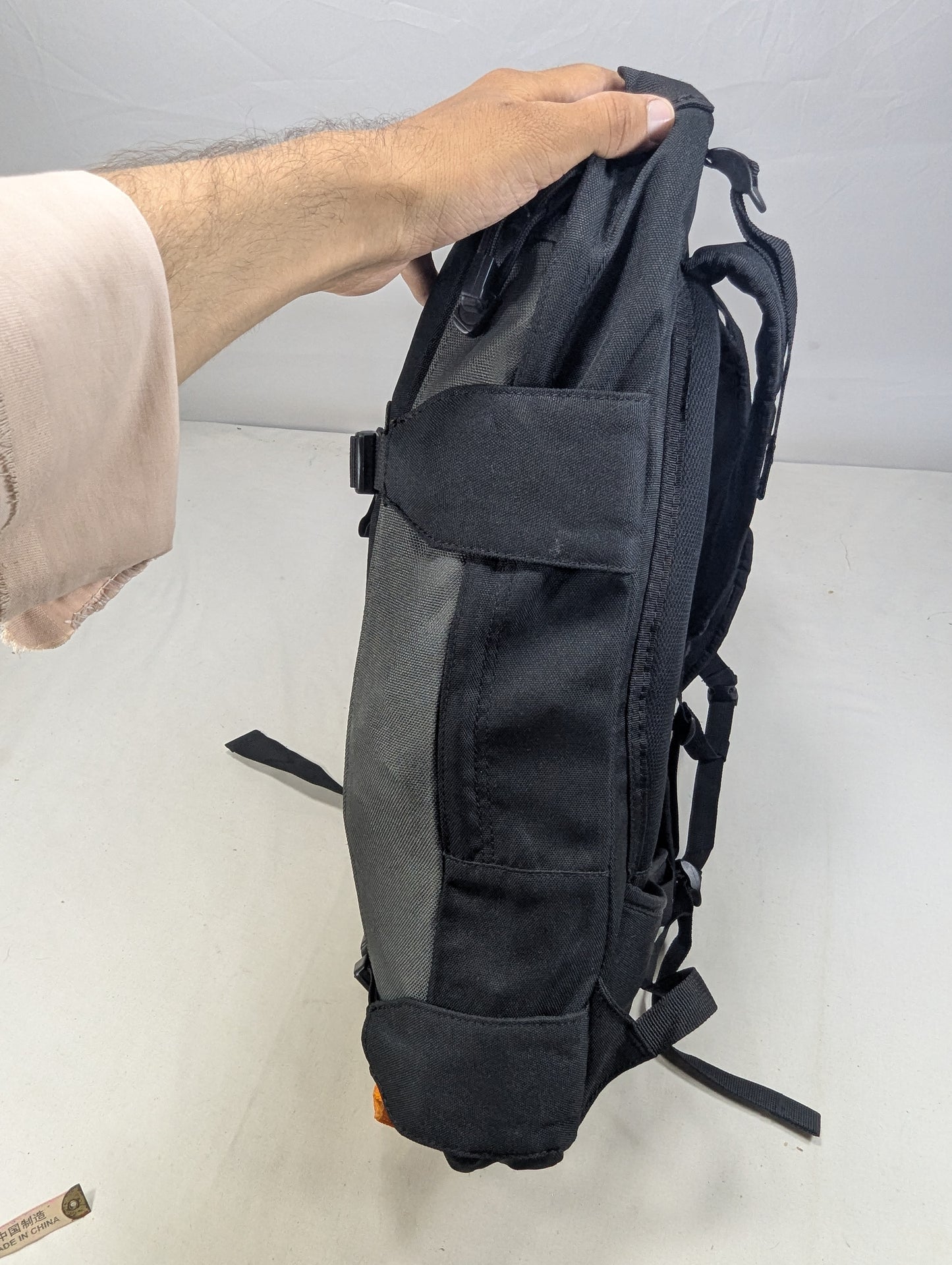 Tracking slim hiking tourist backpack