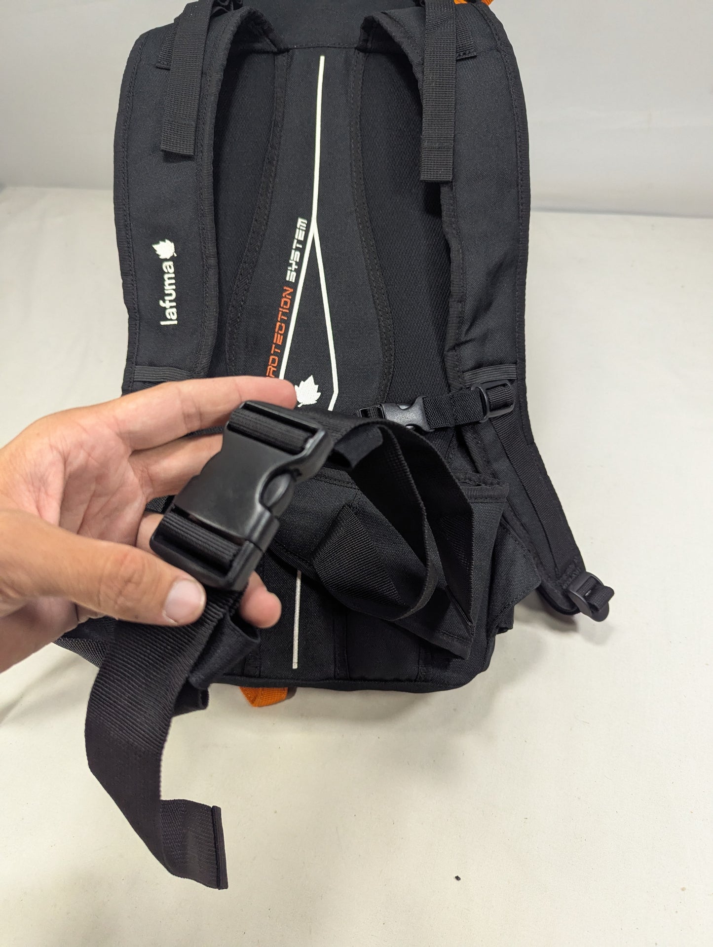Tracking slim hiking tourist backpack