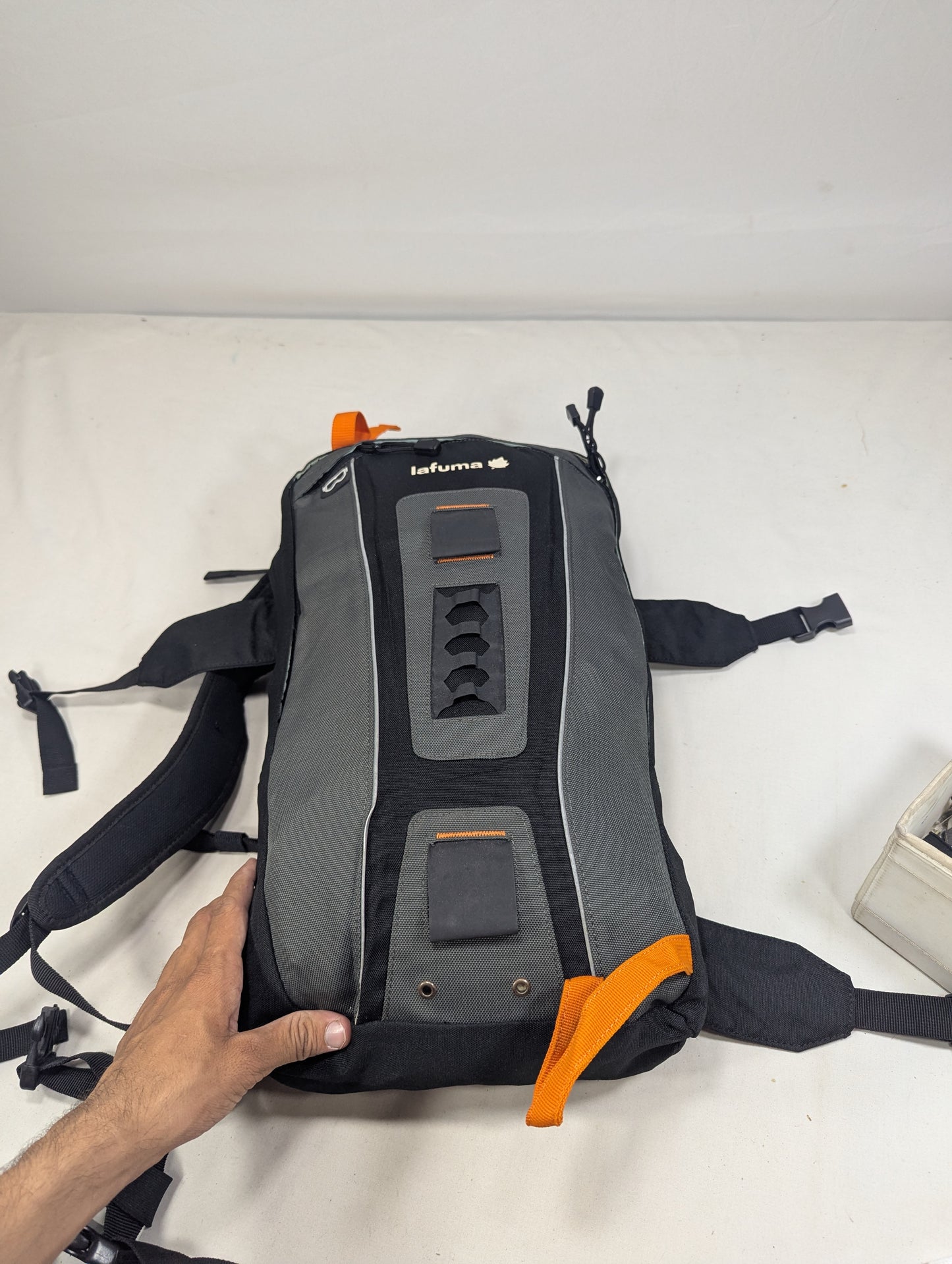 Tracking slim hiking tourist backpack