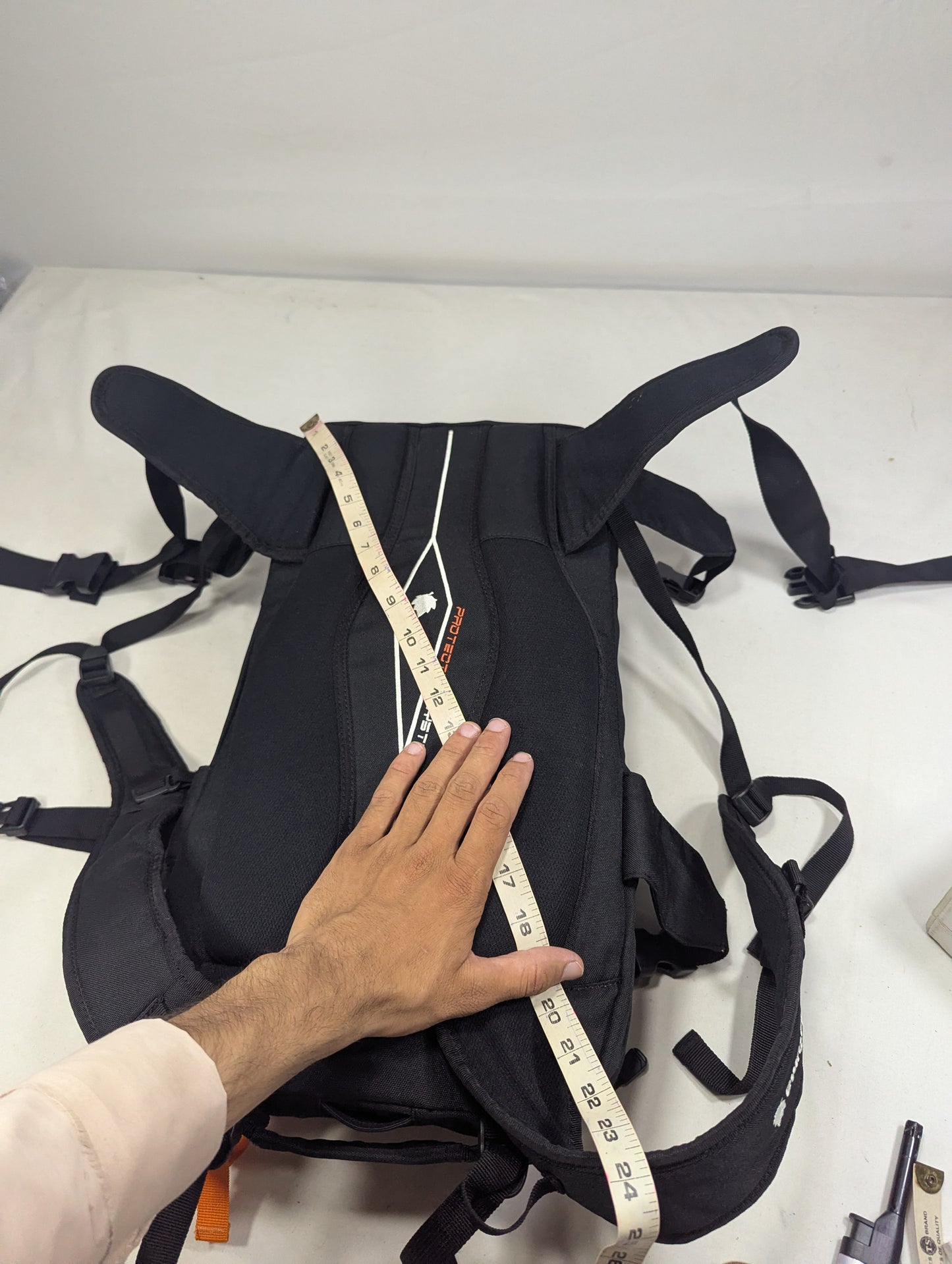 Tracking slim hiking tourist backpack