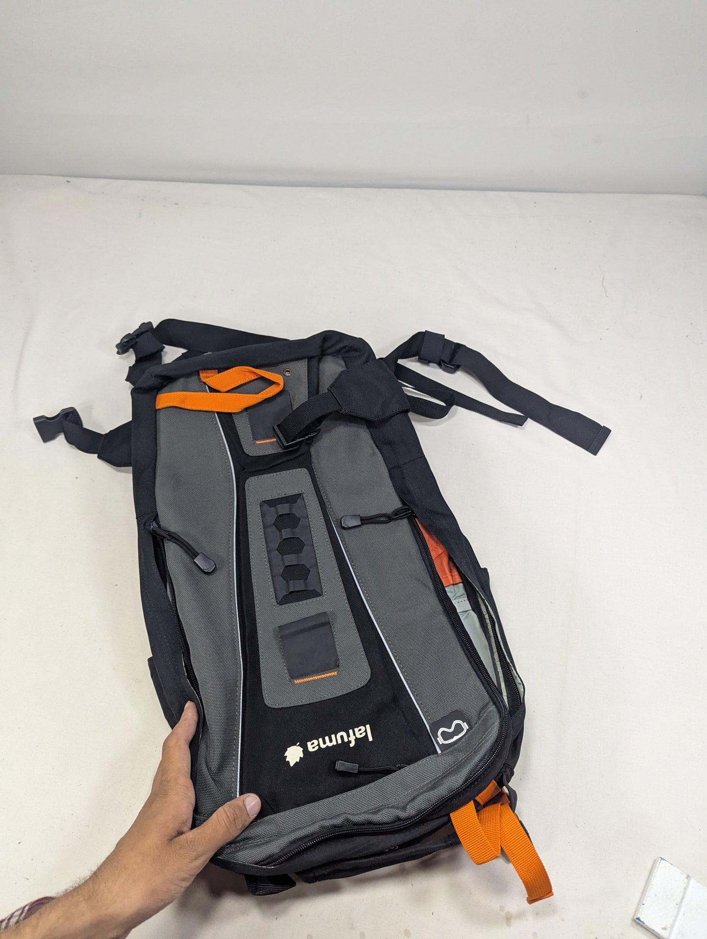 Tracking slim hiking tourist backpack
