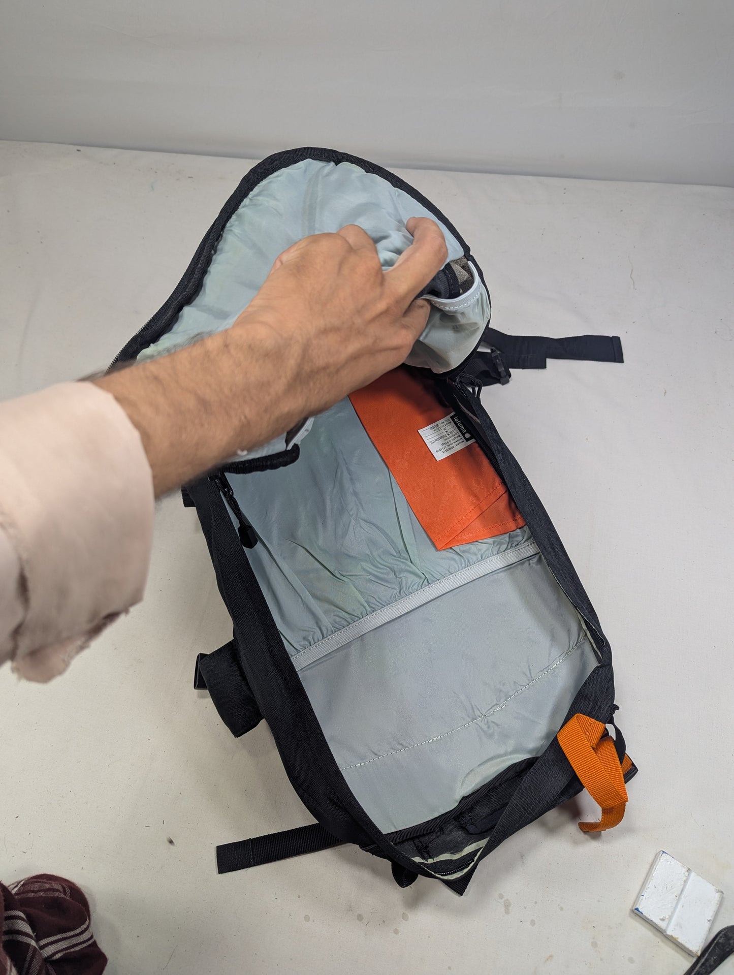 Tracking slim hiking tourist backpack