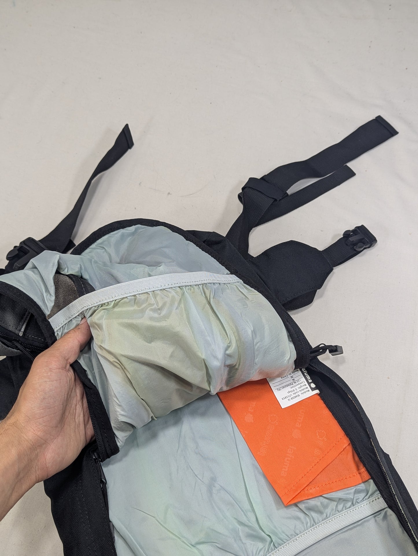 Tracking slim hiking tourist backpack