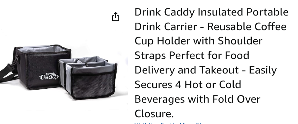 Portable drink carrier insulated bag