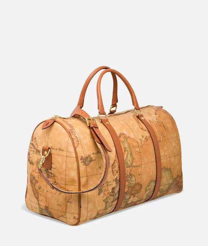 Korean stock map pattern duffle bag Ab3