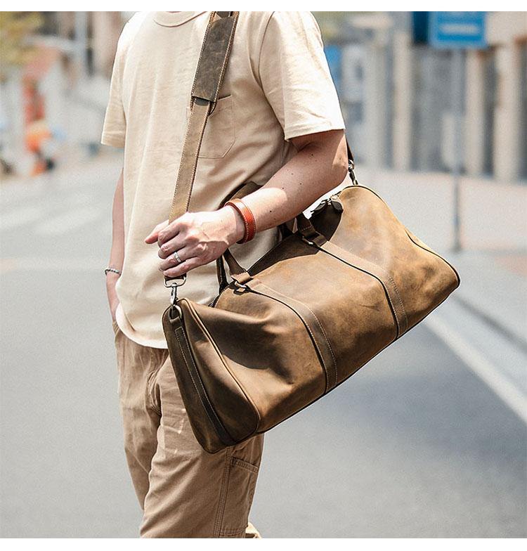 Korean lot leather duffle bag with separate shoes portion for gym, travelling purpose  Ab3