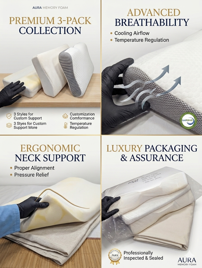 Pack of 03 Imported Authentic Memory foam Pillow P02116