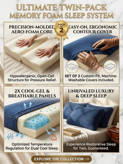 Pack of 02 Imported Authentic Memory foam Pillow P0220