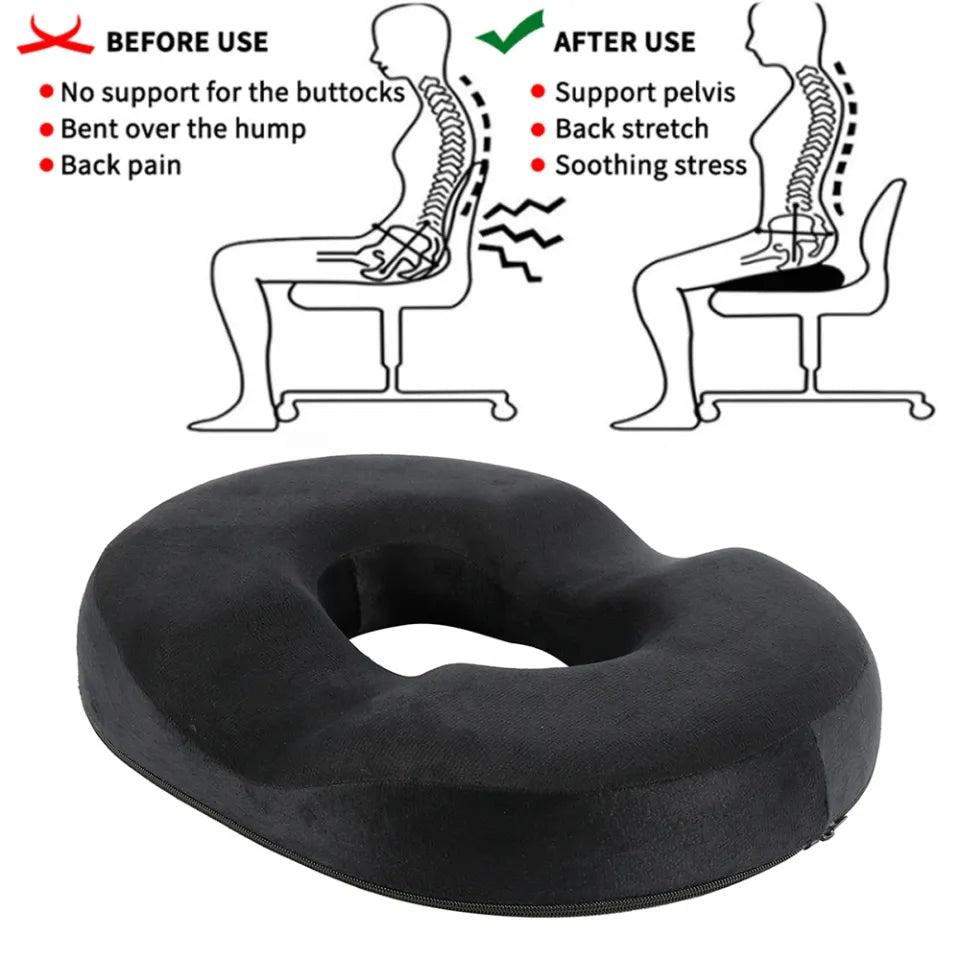 Chair Cushion - Ergonomic Seat for Orthopedic Coccyx, Hip & Back Support