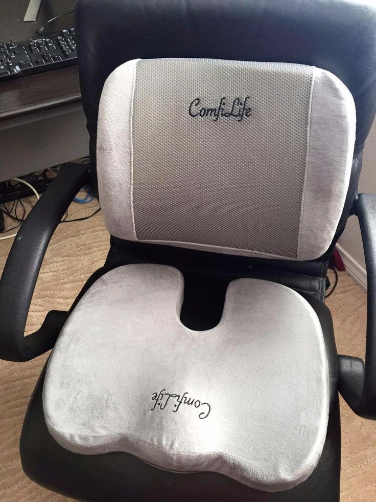 Pack of 02 Chair Cushion and Lumber support - Ergonomic Seat for Orthopedic Coccyx, Hip & Back Support