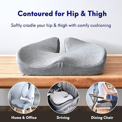 Chair Cushion - Ergonomic Seat for Orthopedic Coccyx, Hip & Back Support