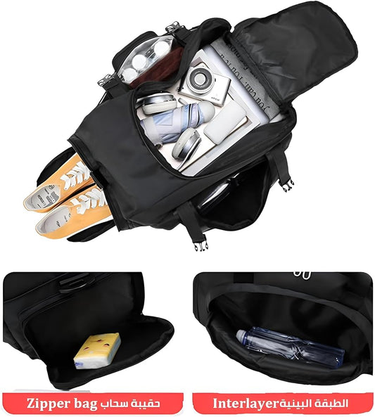 Lifetime guaranteed bag, with separate shoes portion