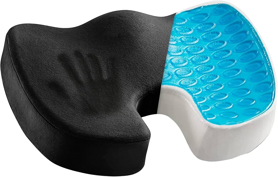 Chair Cushion - Ergonomic Seat for Orthopedic Coccyx, Hip & Back Support -