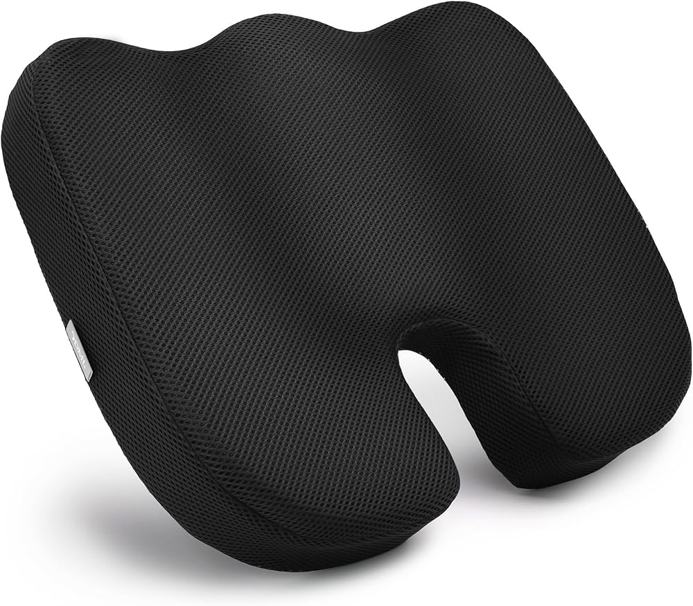 Chair Cushion - Ergonomic Seat for Orthopedic Coccyx, Hip & Back Support -