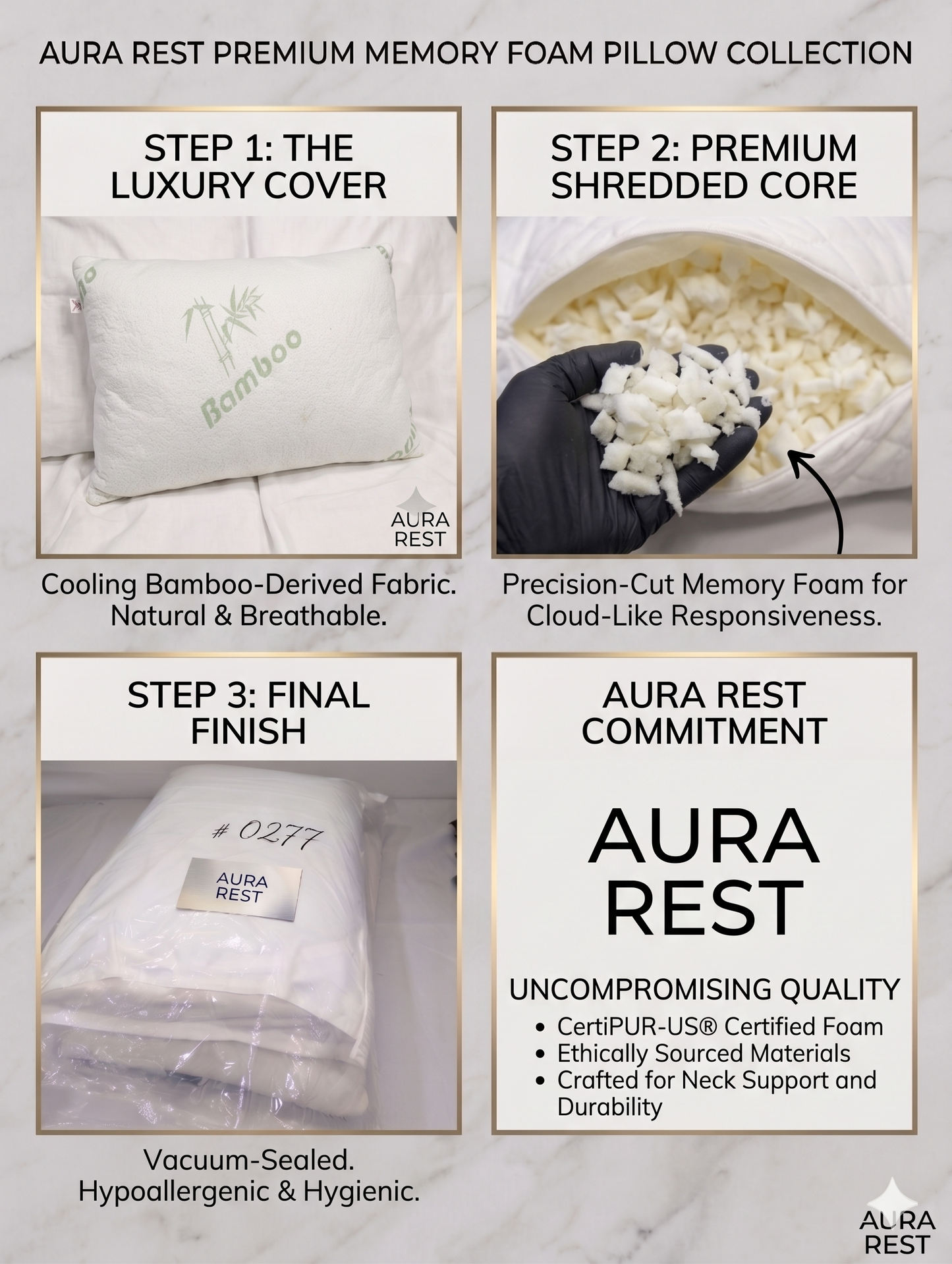 Pack of 02 Imported Authentic Memory foam Pillow P0223