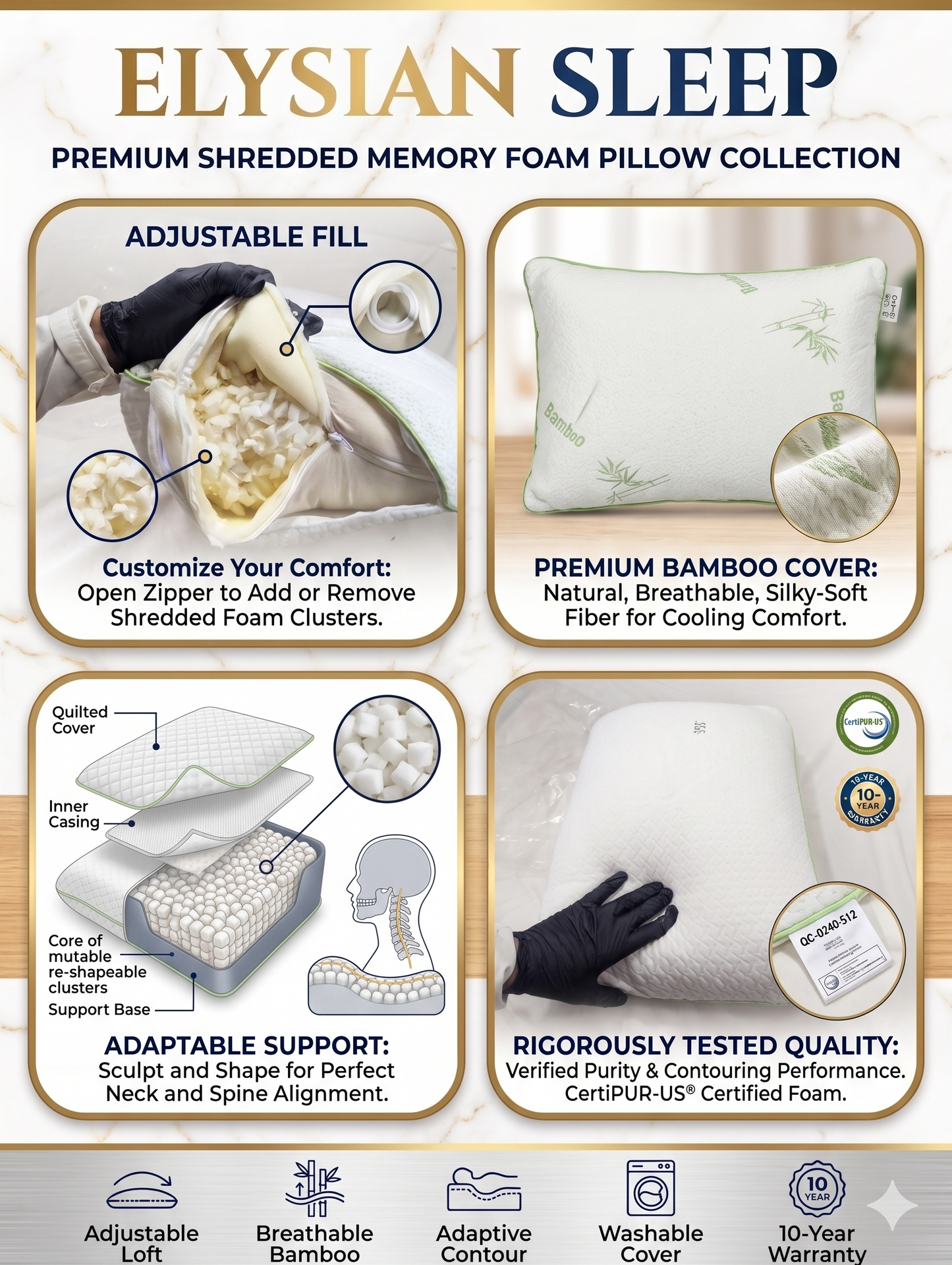Shredded Imported Authentic Memory foam Pillow P0240