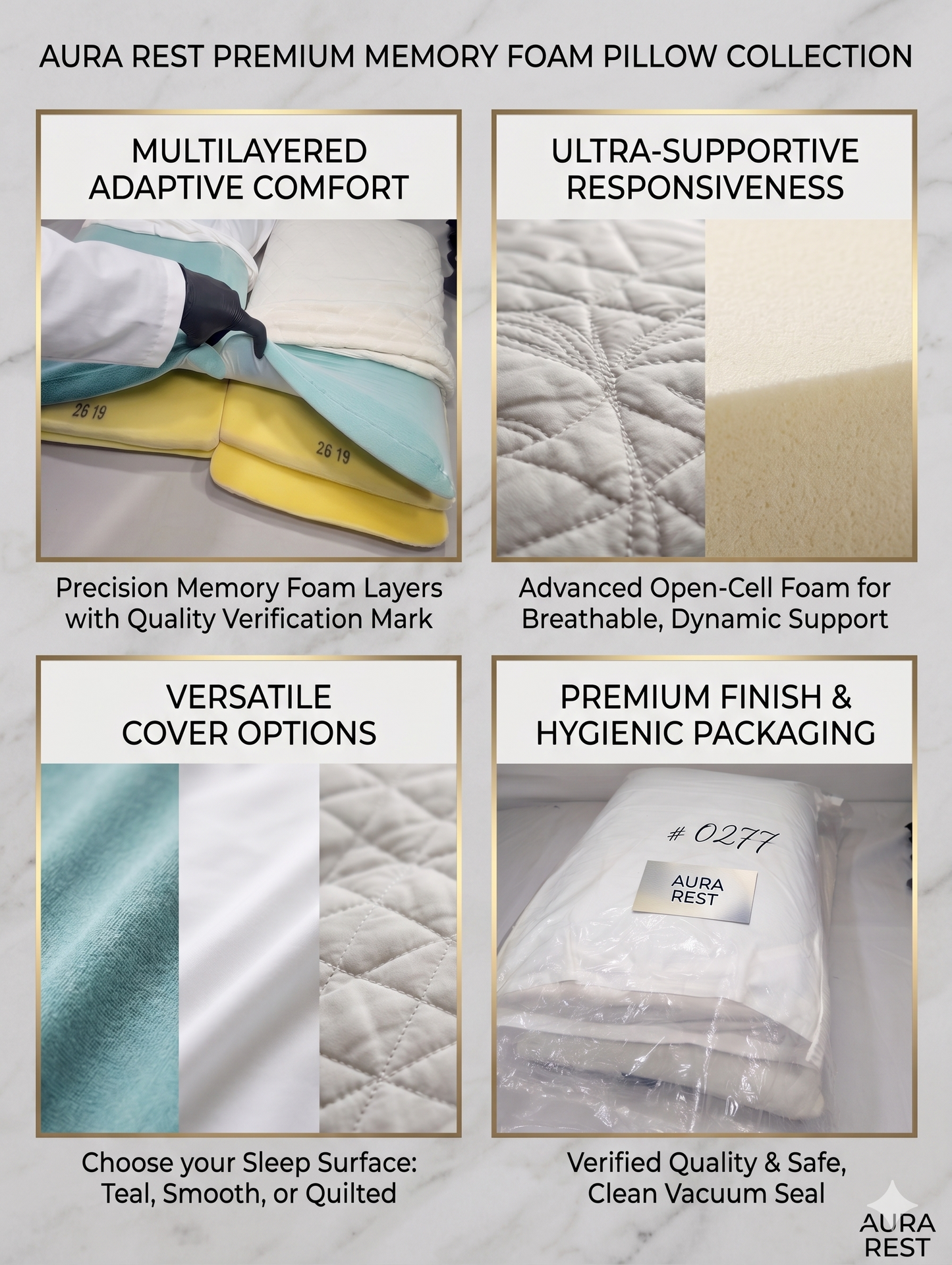 Pack of 02 Imported Authentic Memory foam Pillow P0217