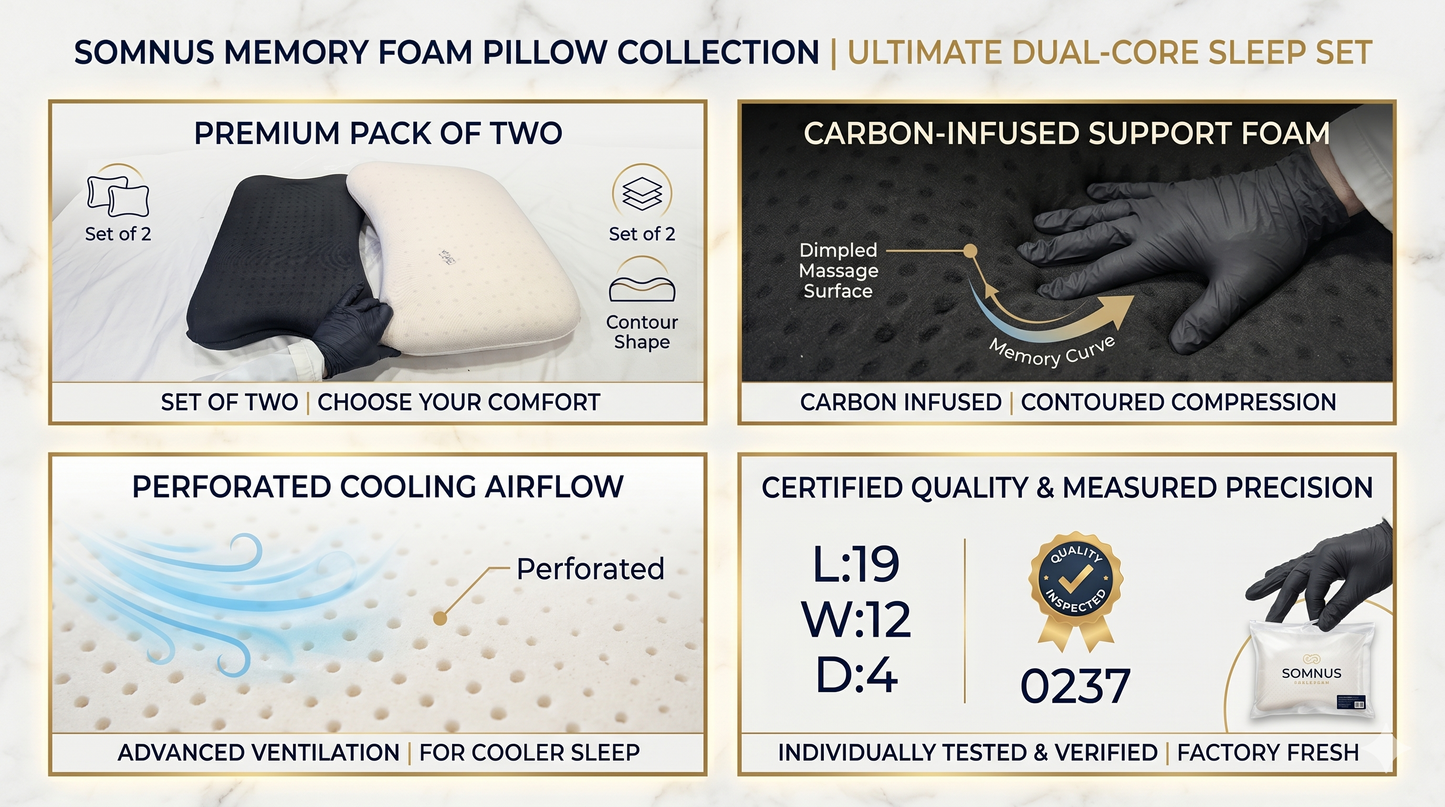 Pack of 02 Imported Authentic Memory foam Pillow P0231