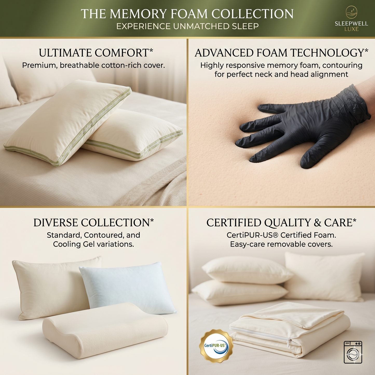Pack of 02 Imported Authentic Memory foam Pillow P0229