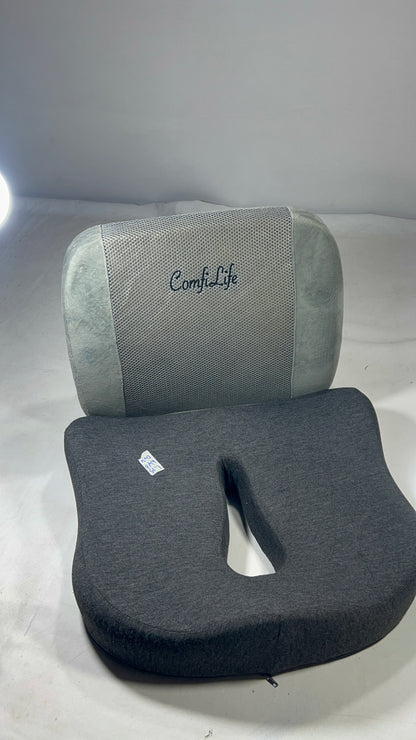 Set of lumber and Chair Cushion - Ergonomic Seat for Orthopedic Coccyx, Hip & Back Support