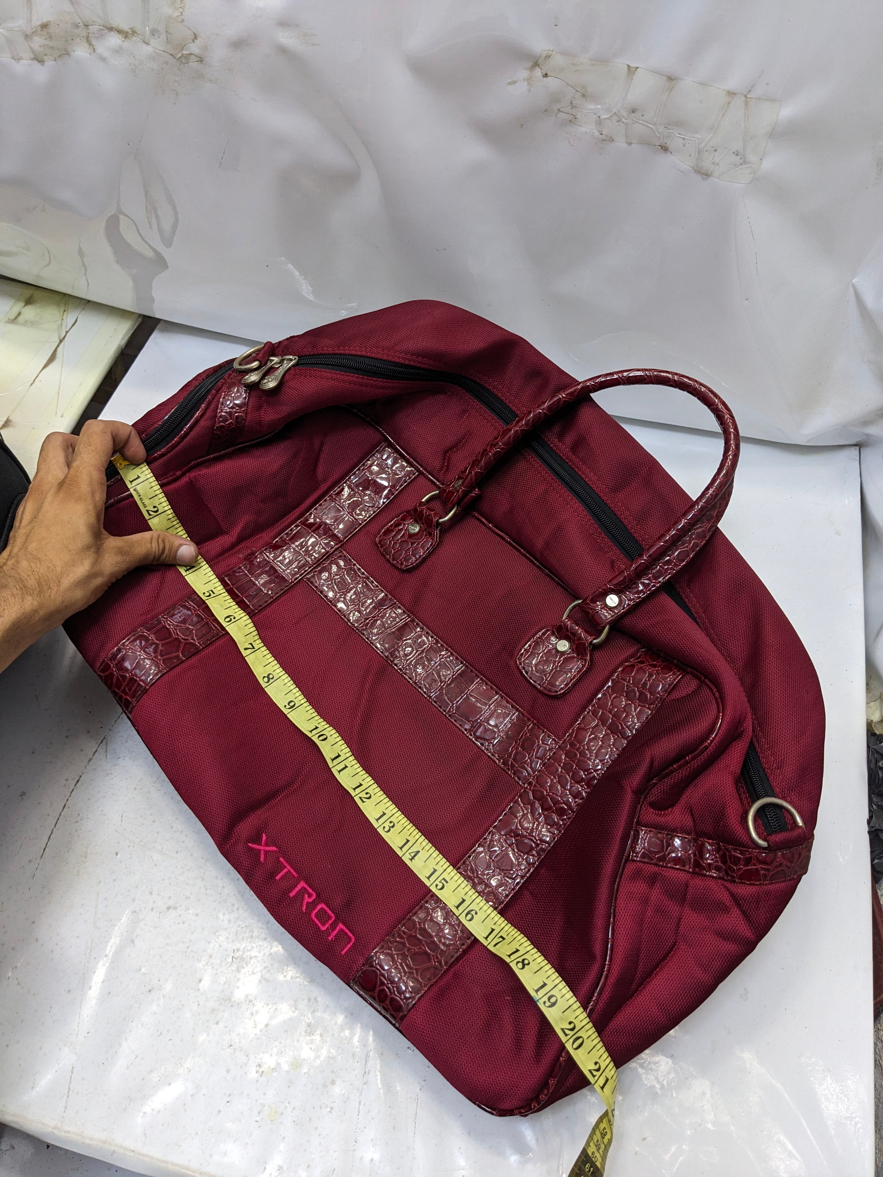 Red color Korean stock Duffle Bag - Thrift Meta Haven