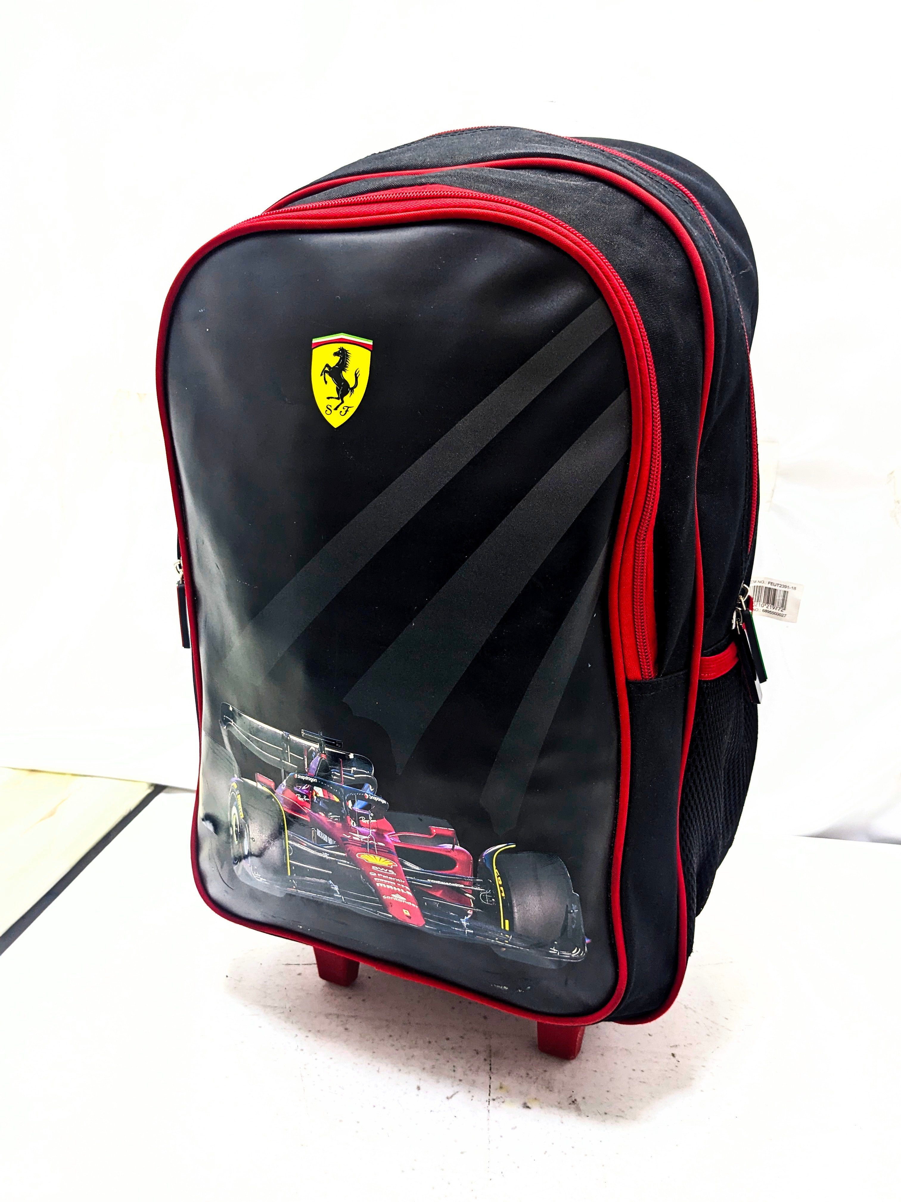 Ferrari pattern trolley bag, backpack