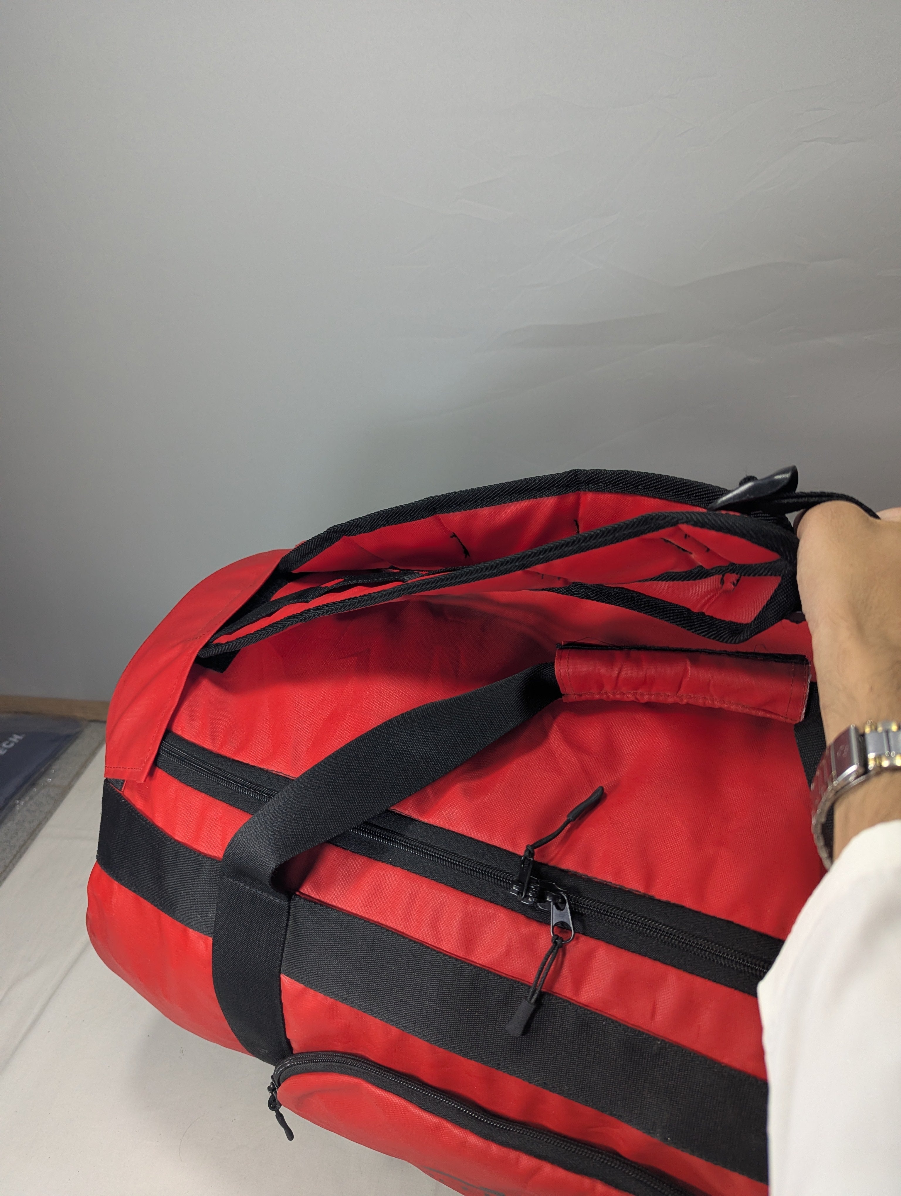 02 in 01 red color backpack  Ab3