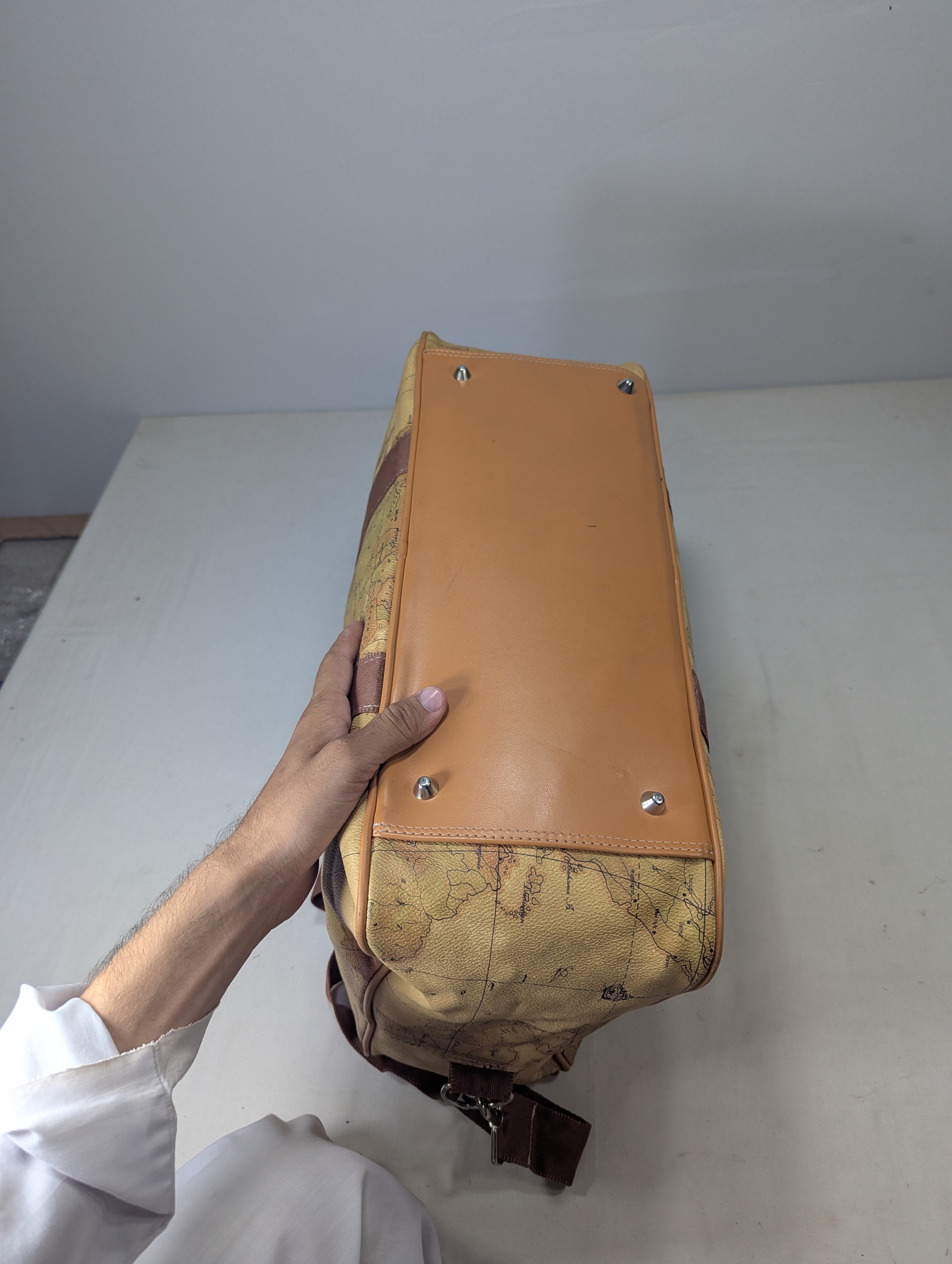 Map pattern Korean duffle bag Ab3