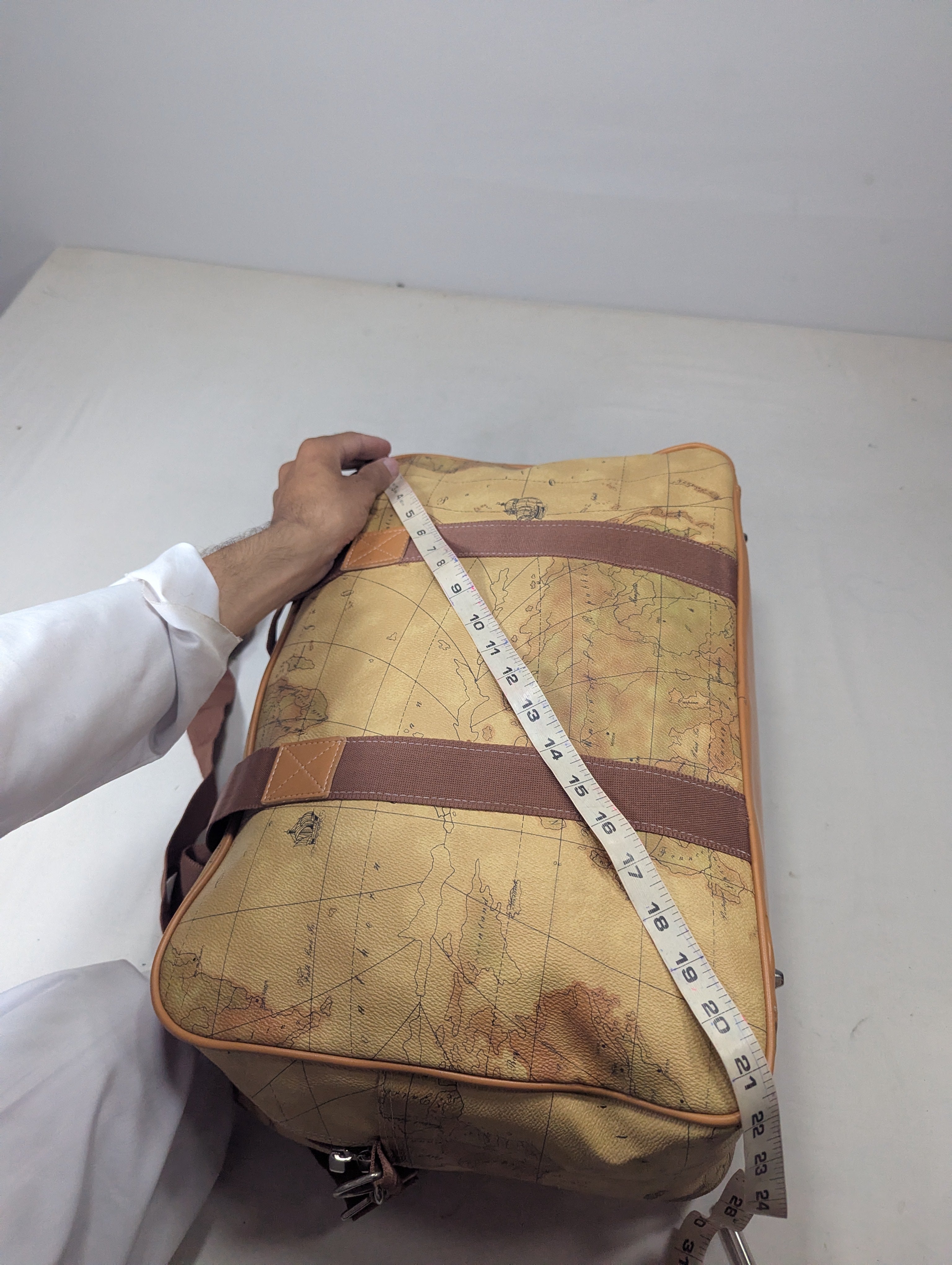 Map pattern Korean duffle bag Ab3