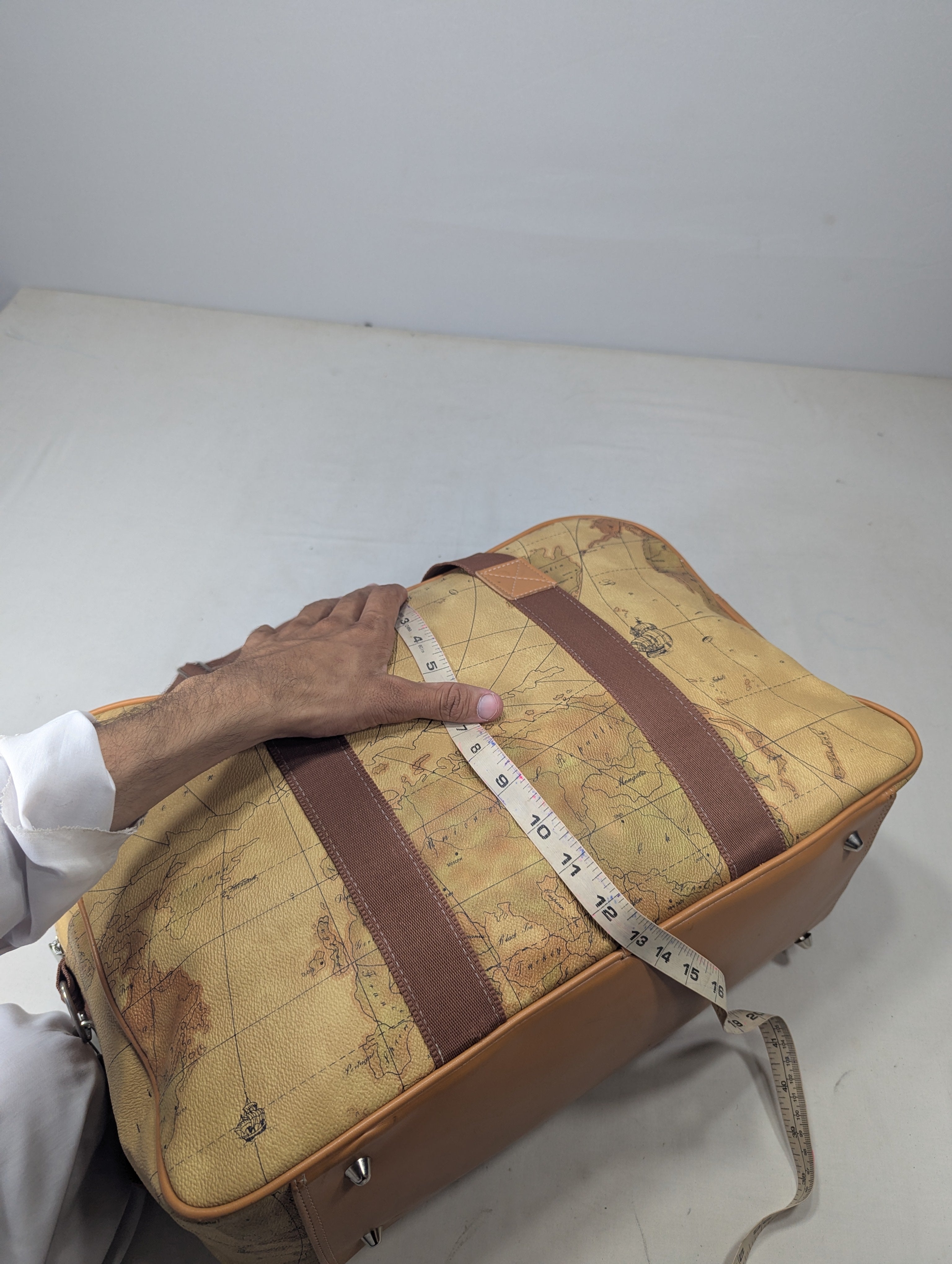 Map pattern Korean duffle bag Ab3