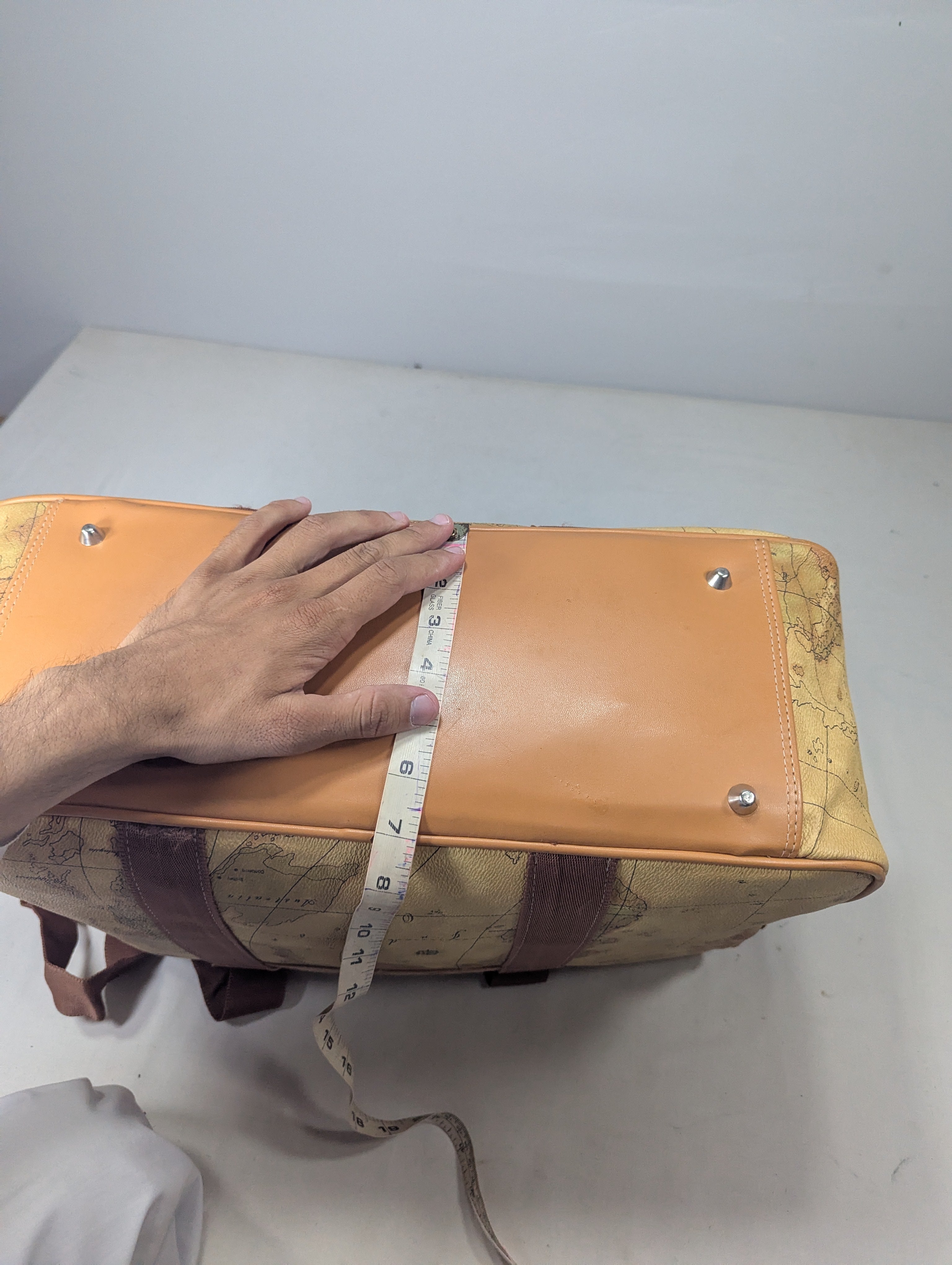 Map pattern Korean duffle bag Ab3