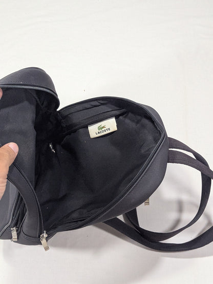 Lacoste black color branded Backpack Ab3