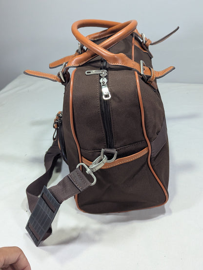 Premium Canvas Travel Handbag with PU Leather Accents s Duffle Ab3
