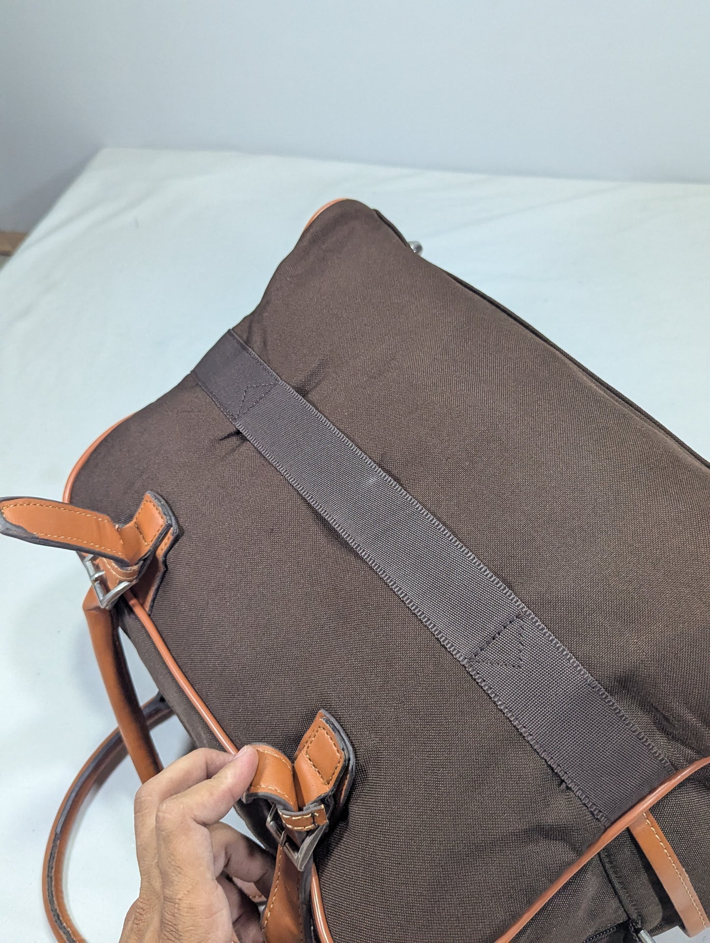 Premium Canvas Travel Handbag with PU Leather Accents s Duffle Ab3