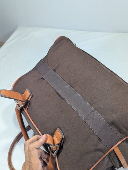 Premium Canvas Travel Handbag with PU Leather Accents s Duffle Ab3