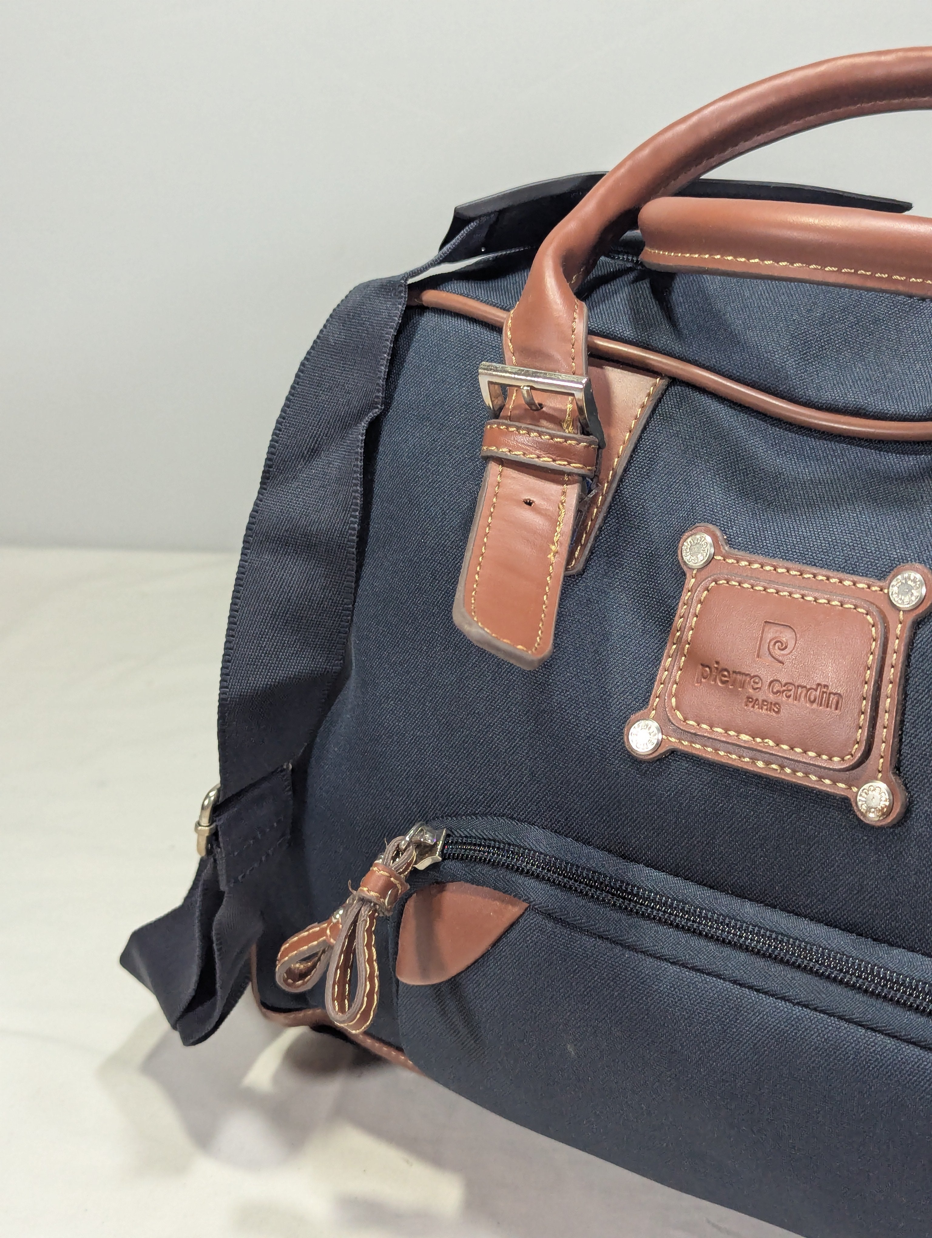 Classic Brown Canvas Weekender Bag with PU Leather Details, Korean Duffle Bag –  Ab3