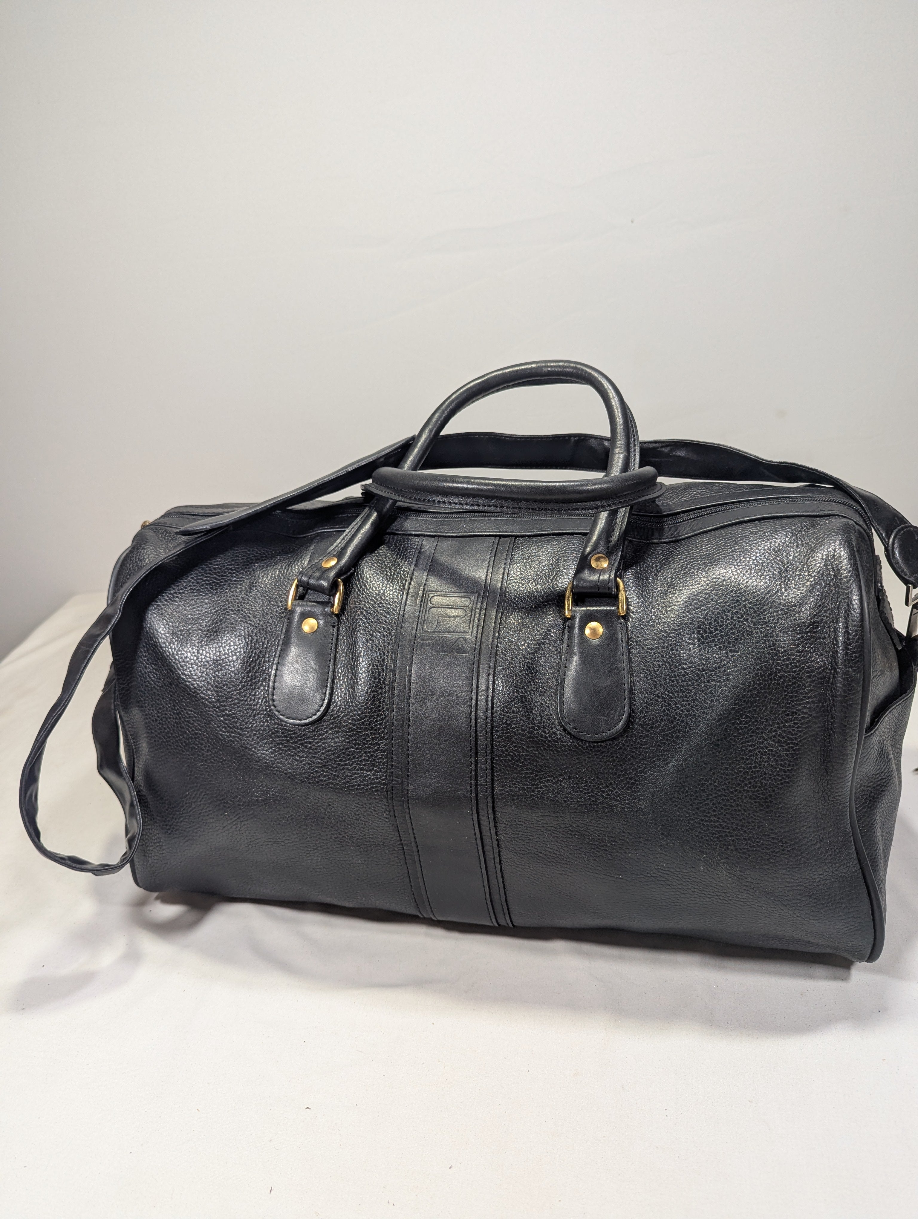 Pu Leather Fila Brand, Modern Korean Duffle Bag – Unisex Utility Tote Ab3