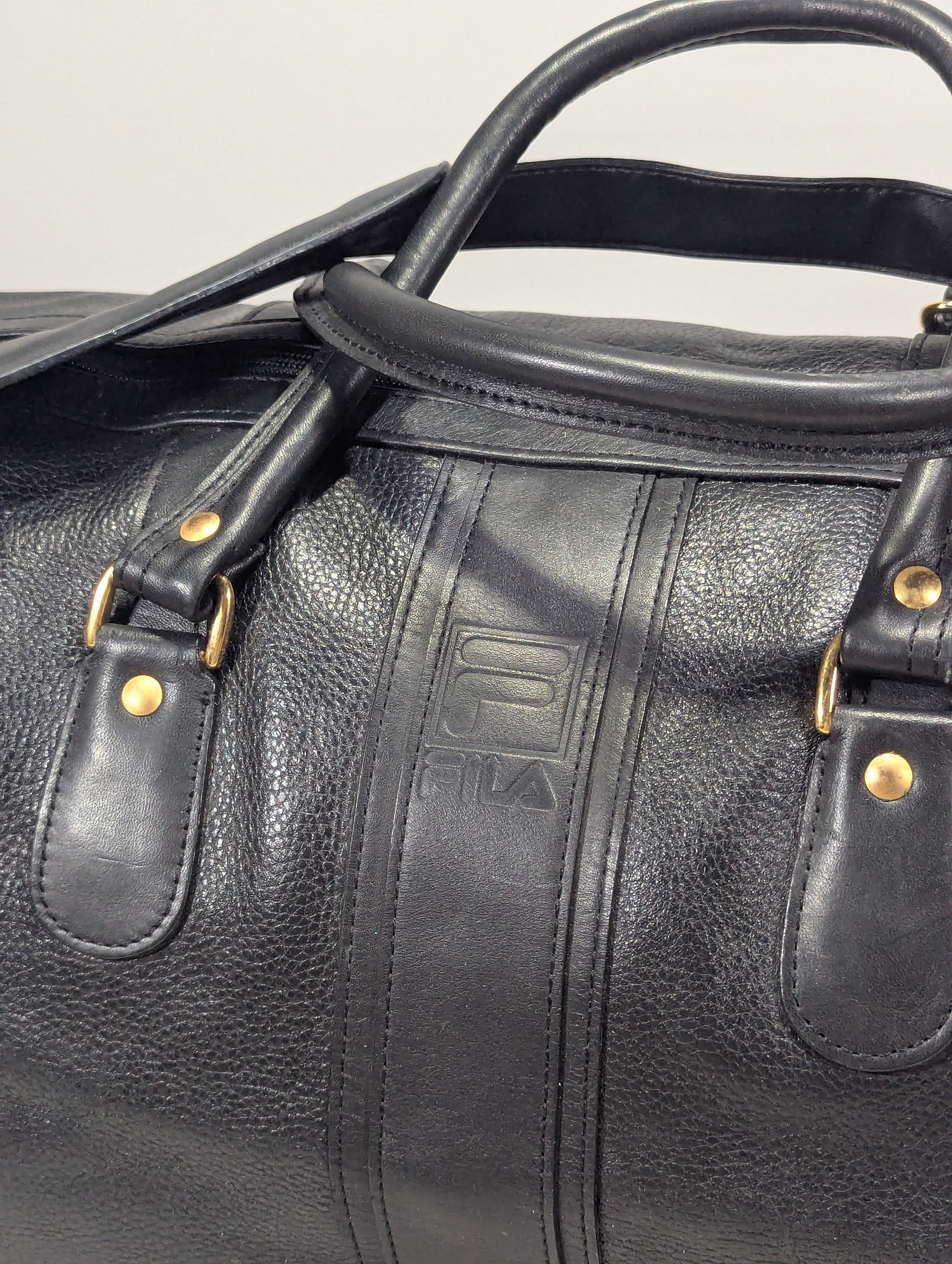 Pu Leather Fila Brand, Modern Korean Duffle Bag – Unisex Utility Tote Ab3