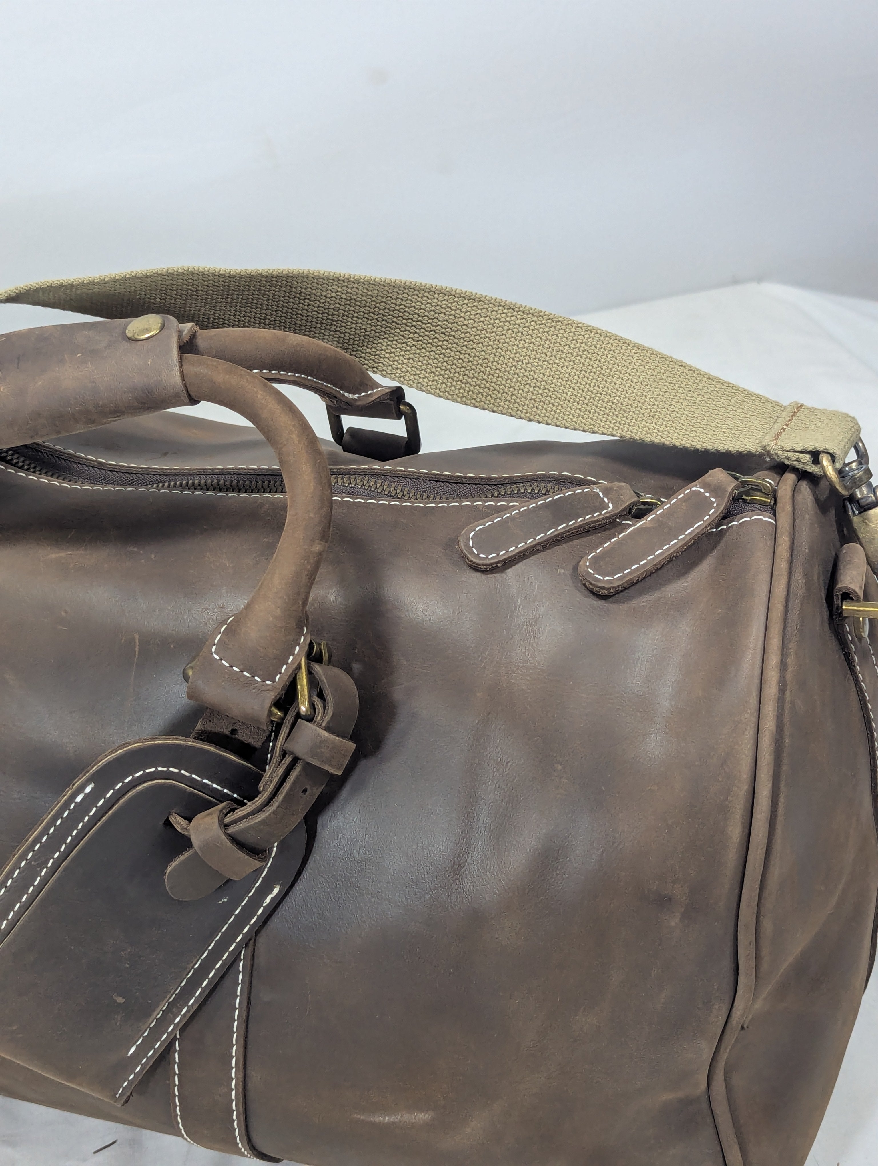 Korean lot leather duffle bag with separate shoes portion for gym, travelling purpose  Ab3